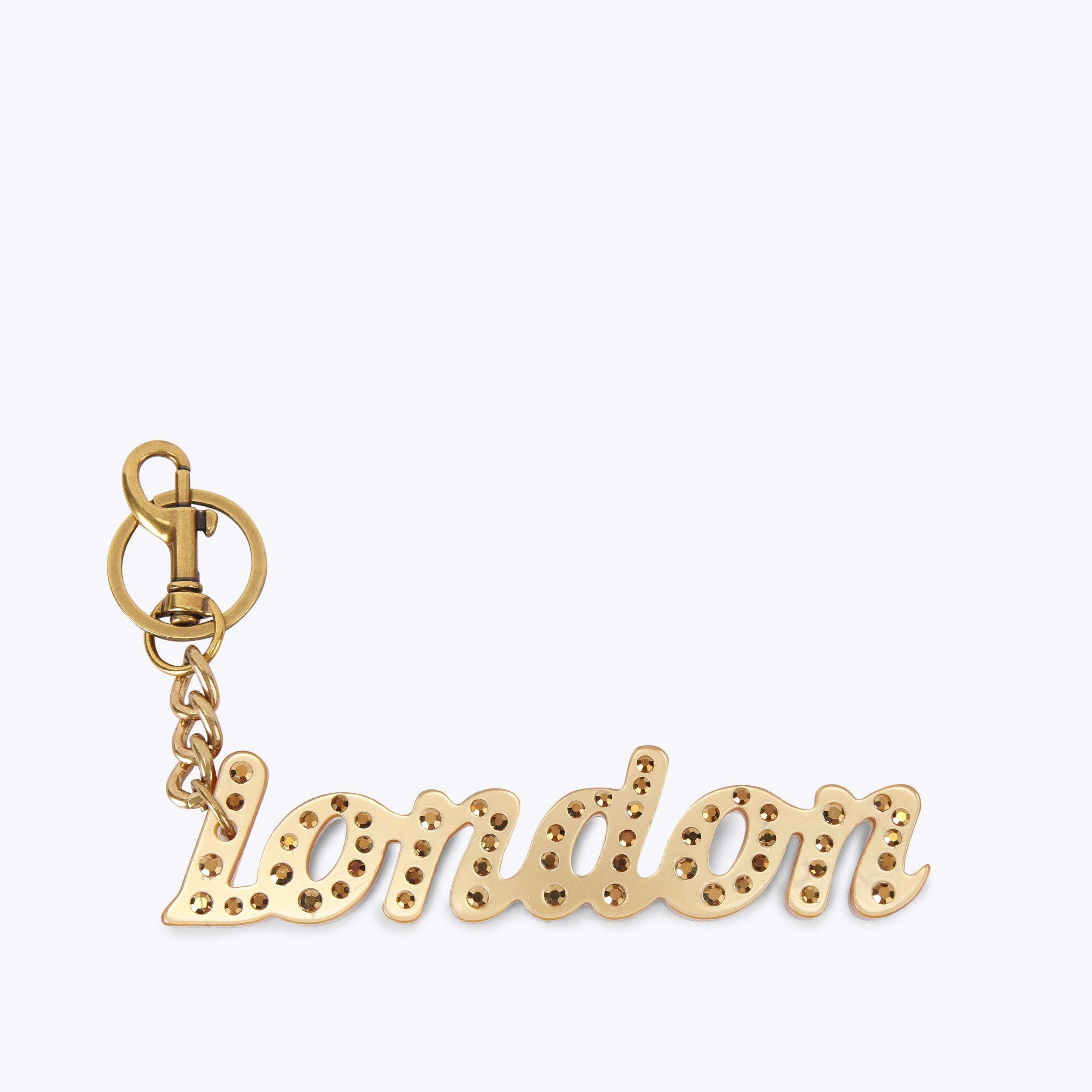 London Keyring Gold Acrylic Bag Charm | Kurt Geiger