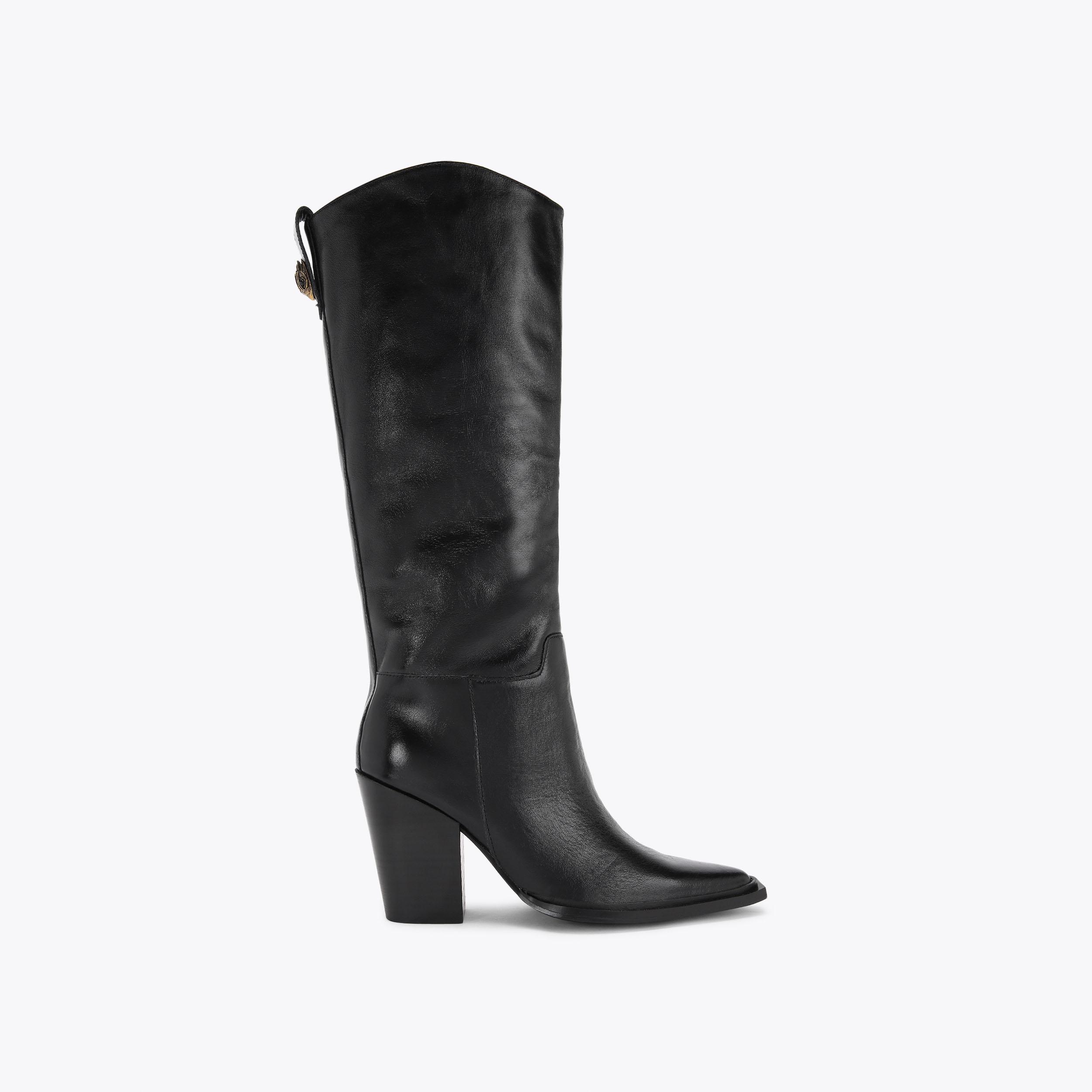 HERITAGE LEATHER KNEE BOOTS - courrèges