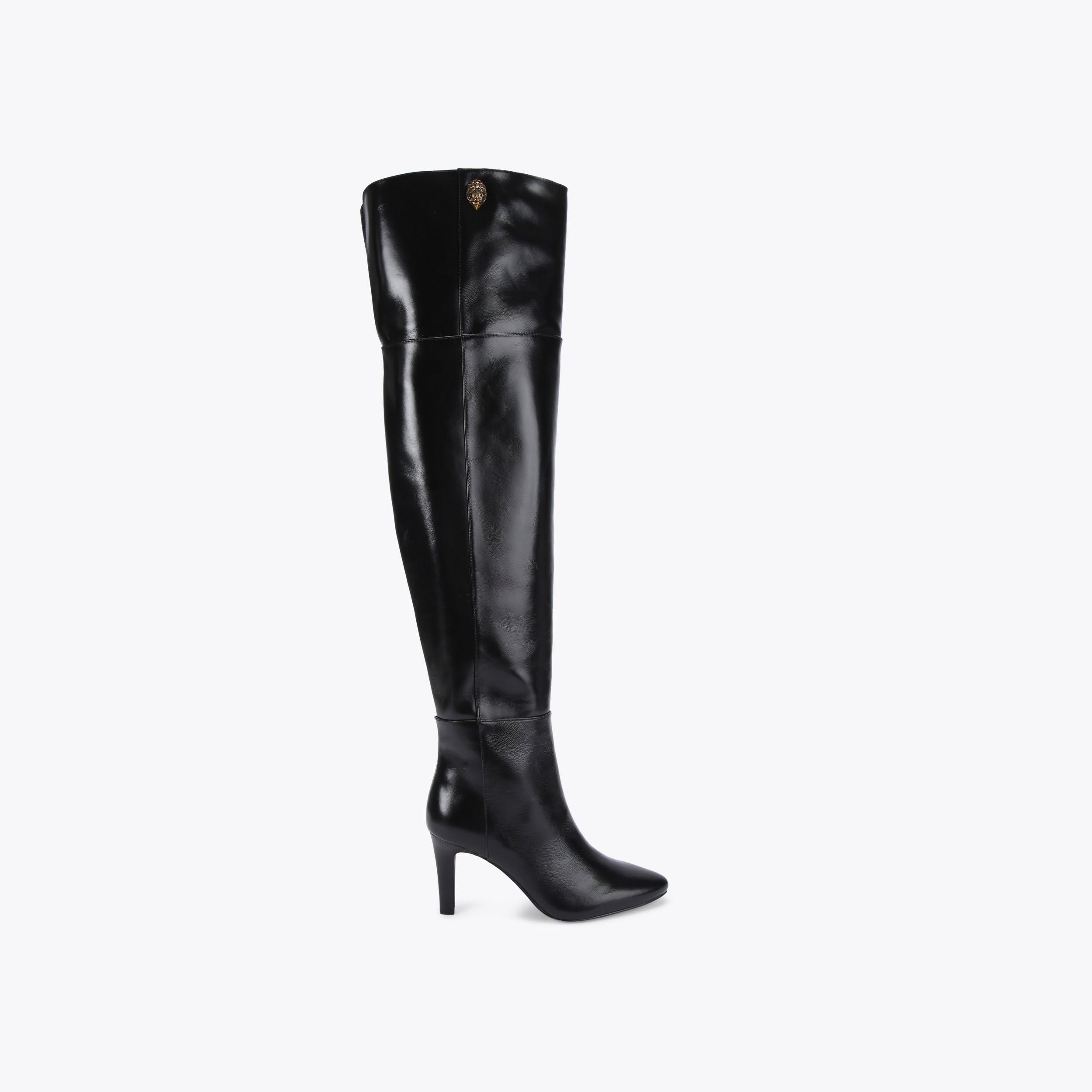 SHOREDITCH 85 OTK BOOT Black Knee Height Boot by KURT GEIGER LONDON