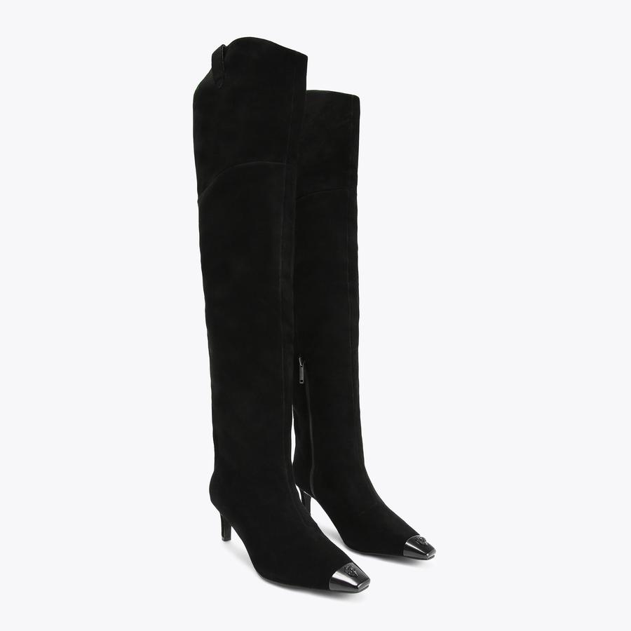 Regent Black Suede Over-the-Knee Boots | Kurt Geiger