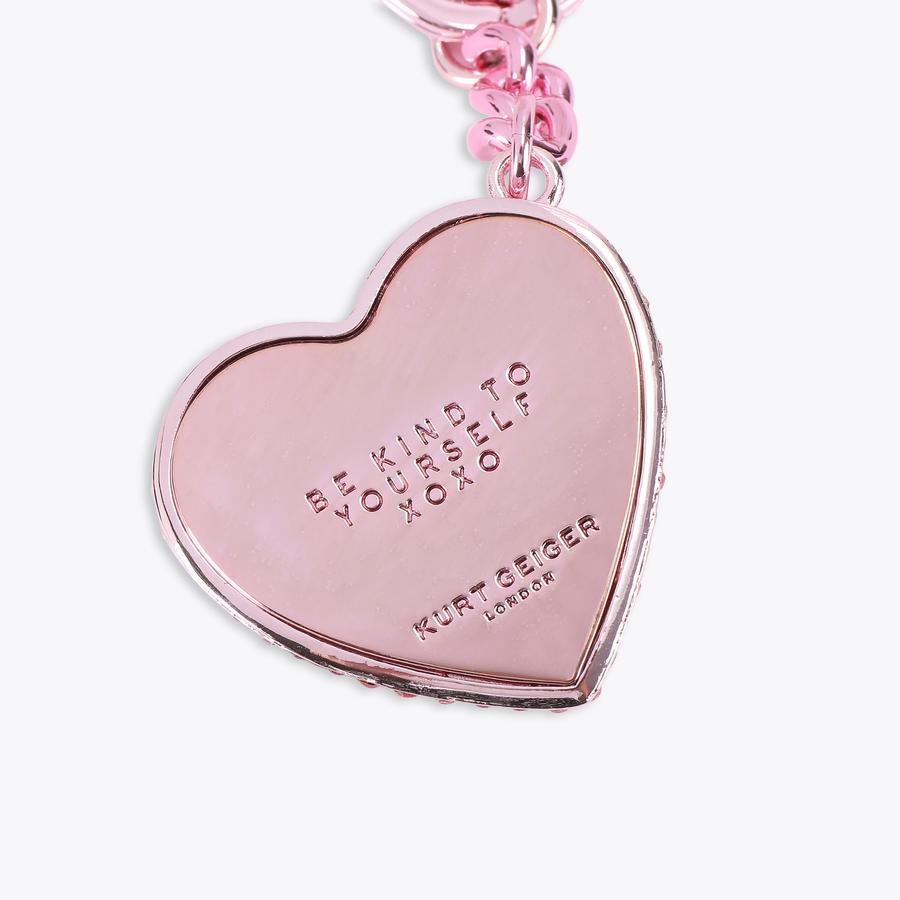 HEART CRYSTAL KEYRING Pink Crystal Heart Keyring by KURT