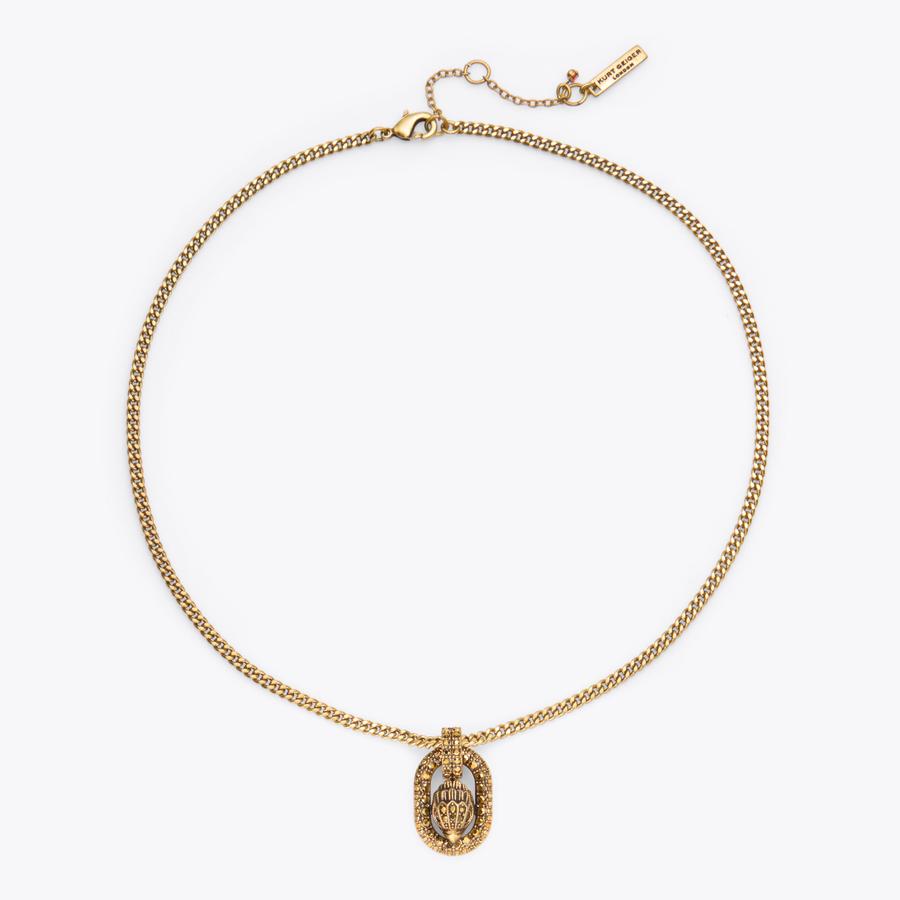 CHELSEA NECKLACE Brass Eagle Head Necklace by KURT GEIGER LONDON
