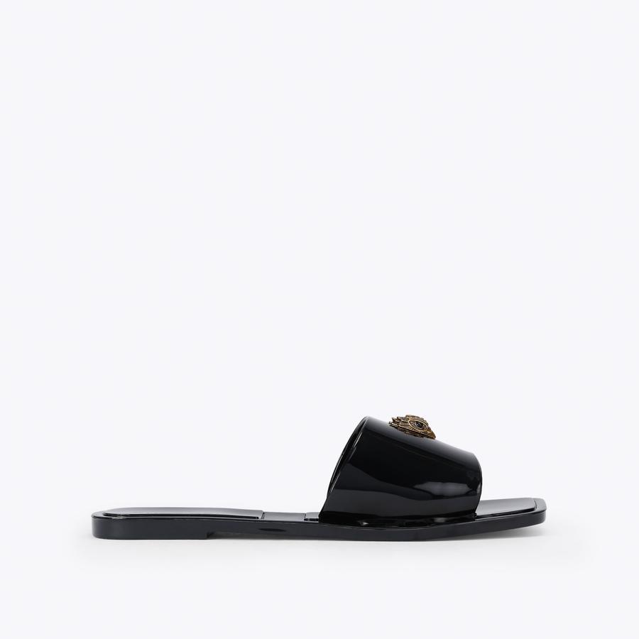 MADDISON SLIDE Black Jelly Slider Sandal by Kurt Geiger London