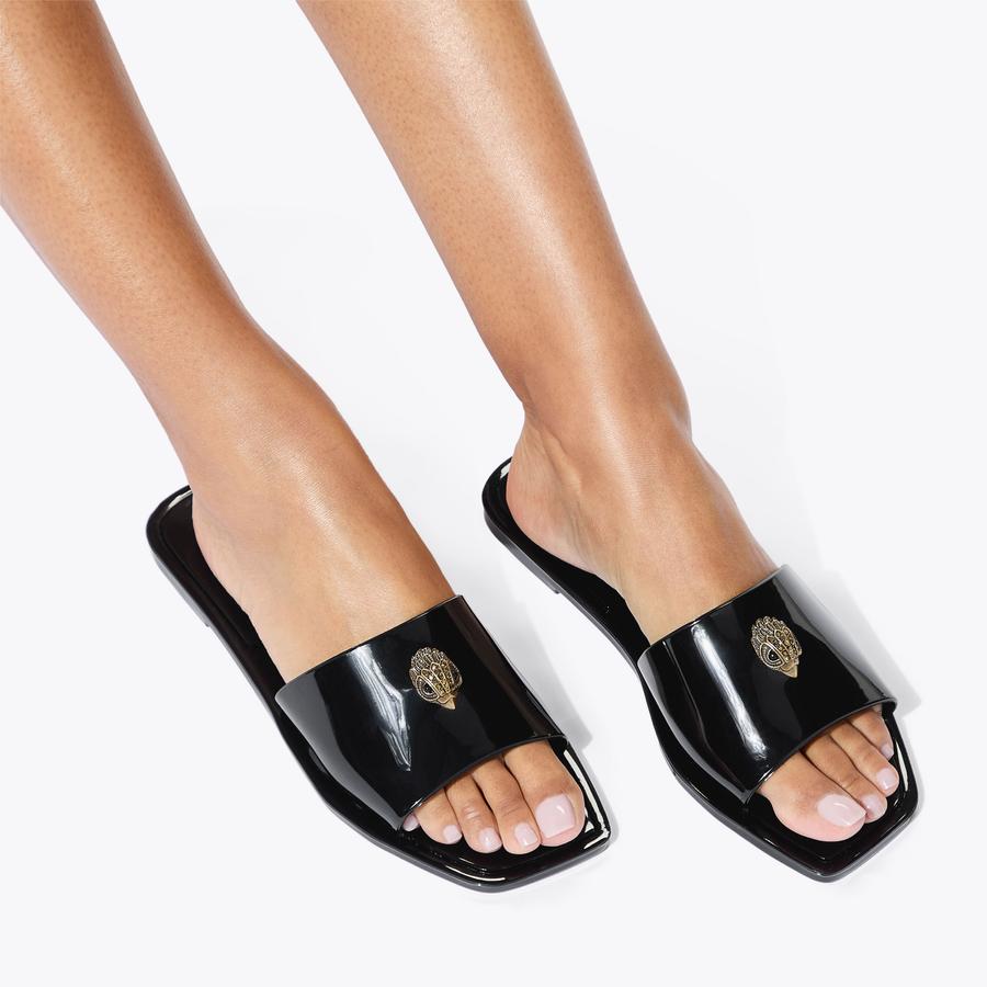 MADDISON SLIDE Black Jelly Slider Sandal by Kurt Geiger London