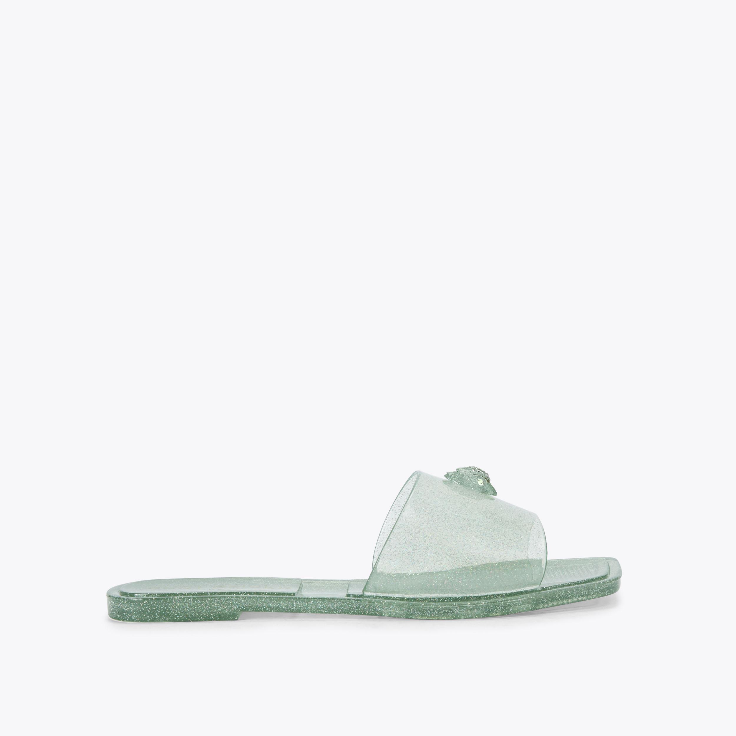MADDISON SLIDE Blue Perspex Slide On Sandal by Kurt Geiger London