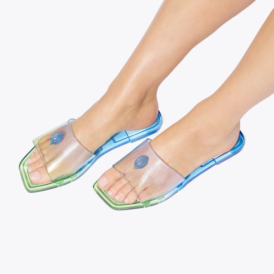 MADDISON SLIDE Blue Perspex Slide On Sandal by Kurt Geiger London