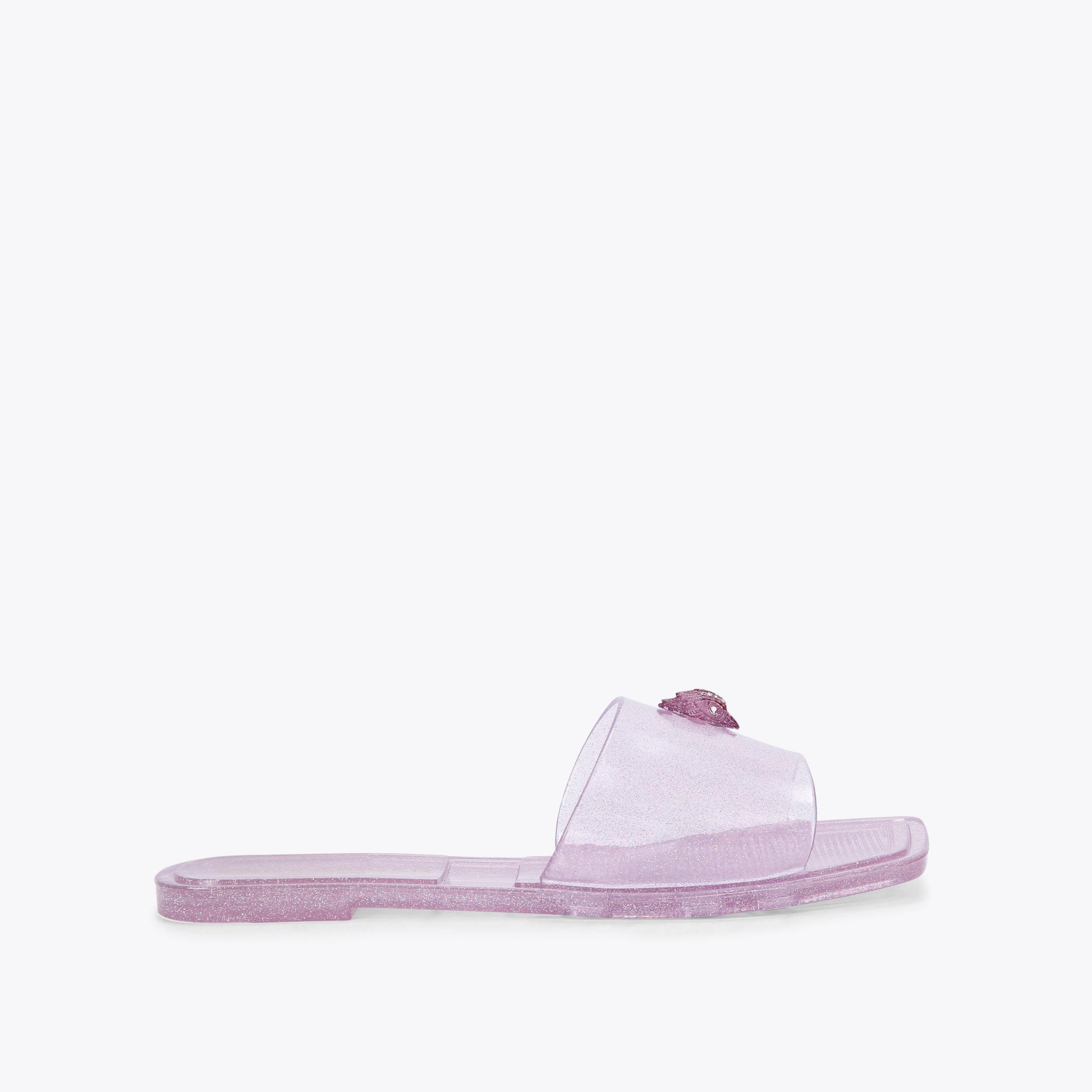 MADDISON SLIDE Blue Perspex Slide On Sandal by Kurt Geiger London