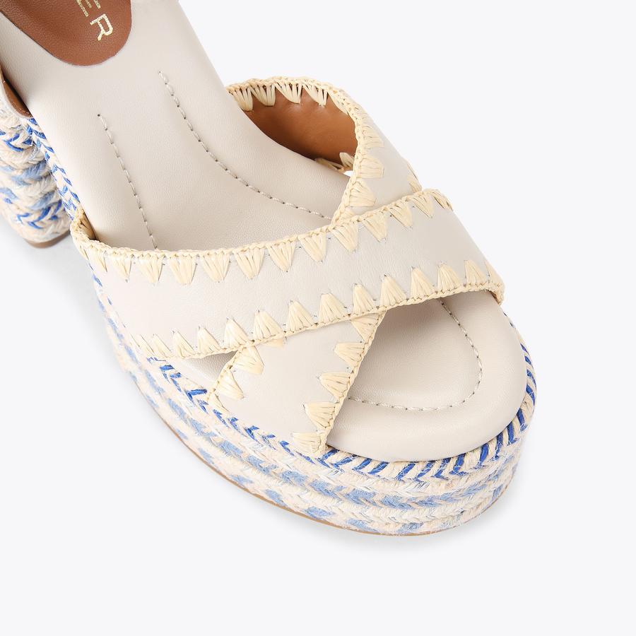 CHELSEA SCARF PLATFORM Blue Paisley Scarf Heels by KURT GEIGER LONDON