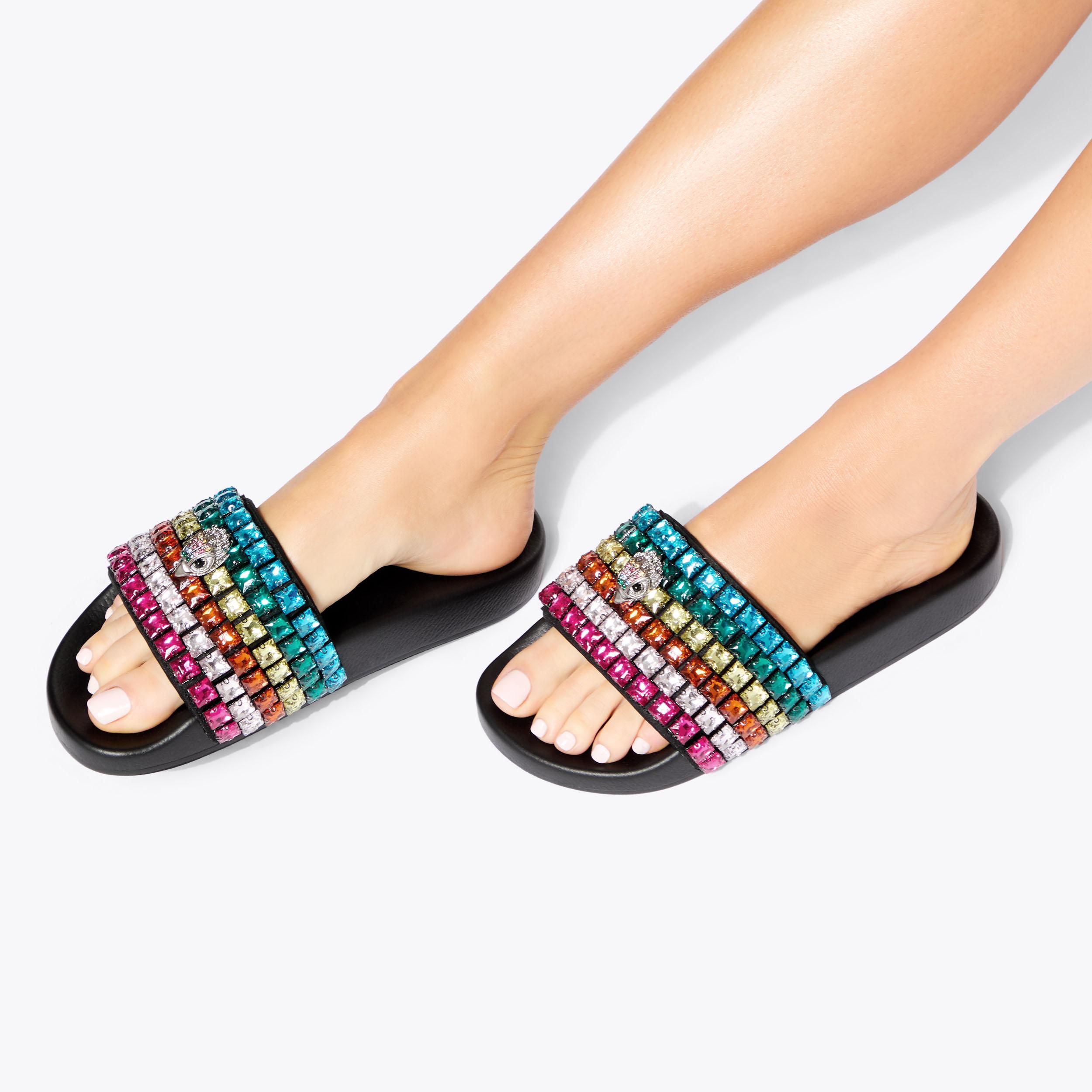レ ブークル ペルリーナ MEENA EAGLE JEWEL Bone Weave Print Slip On Sandal by KURT