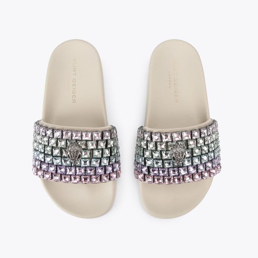 シェリエ MEENA EAGLE JEWEL Bone Weave Print Slip On Sandal by KURT
