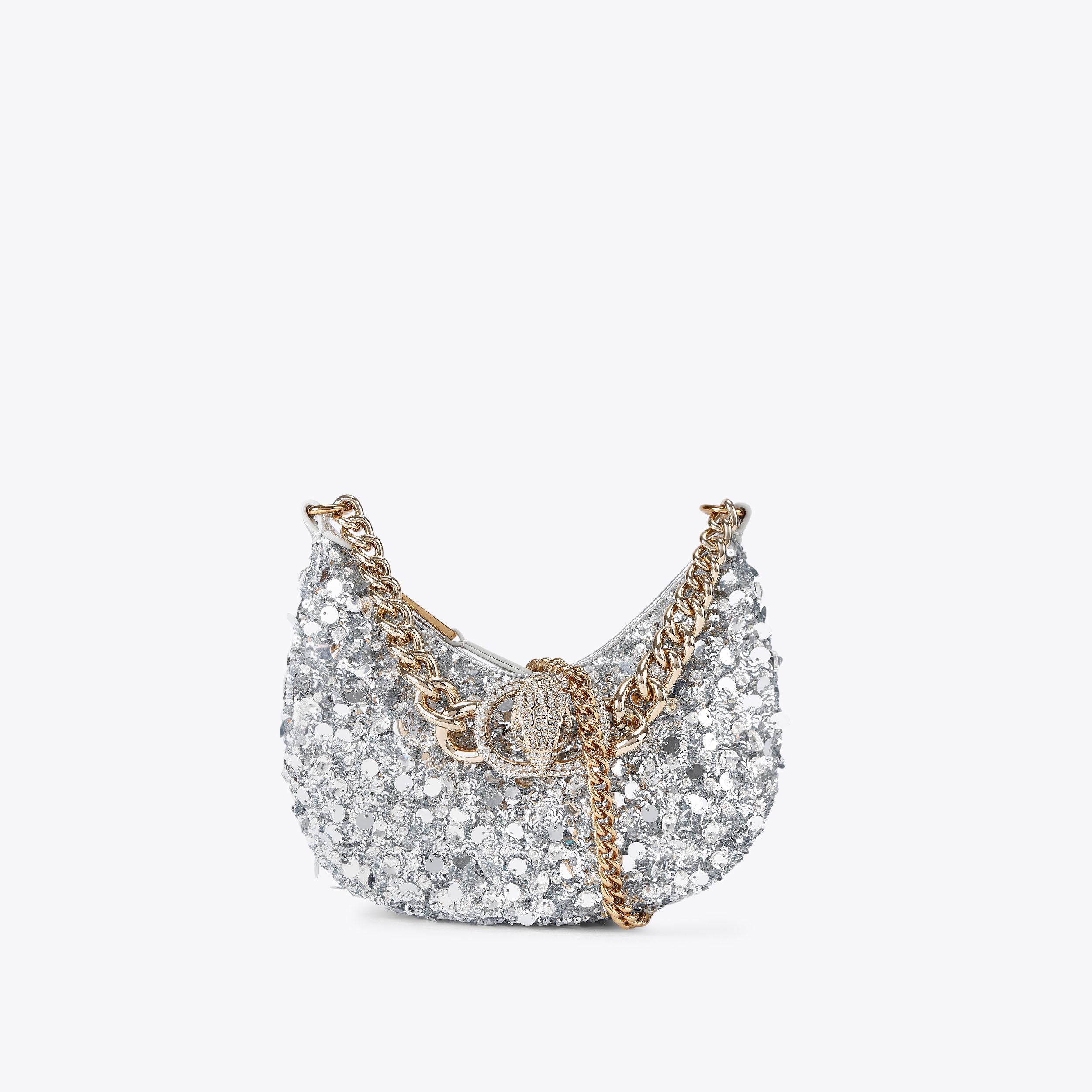 SM CHELSEA CHAIN HOBO Silver Sequin Chain Shoulder Purse by KURT