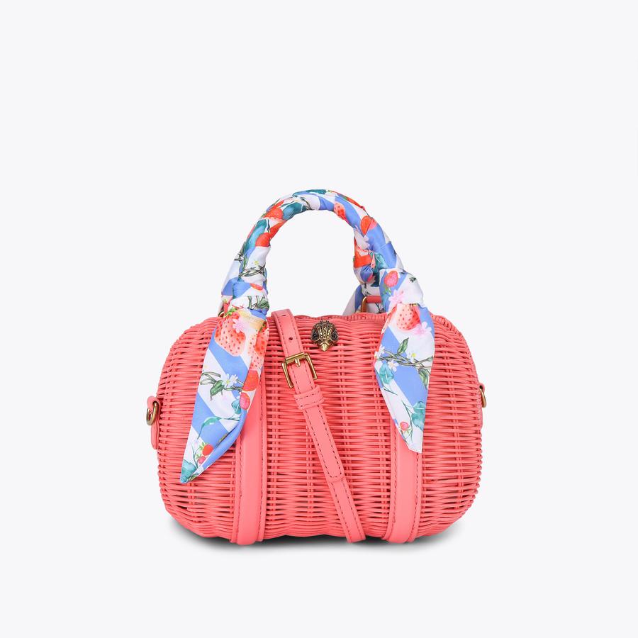 Golden Bear● Canvas Logo Printed Boston Bag Pink 148-005_Black_Canvas_Tote_400x