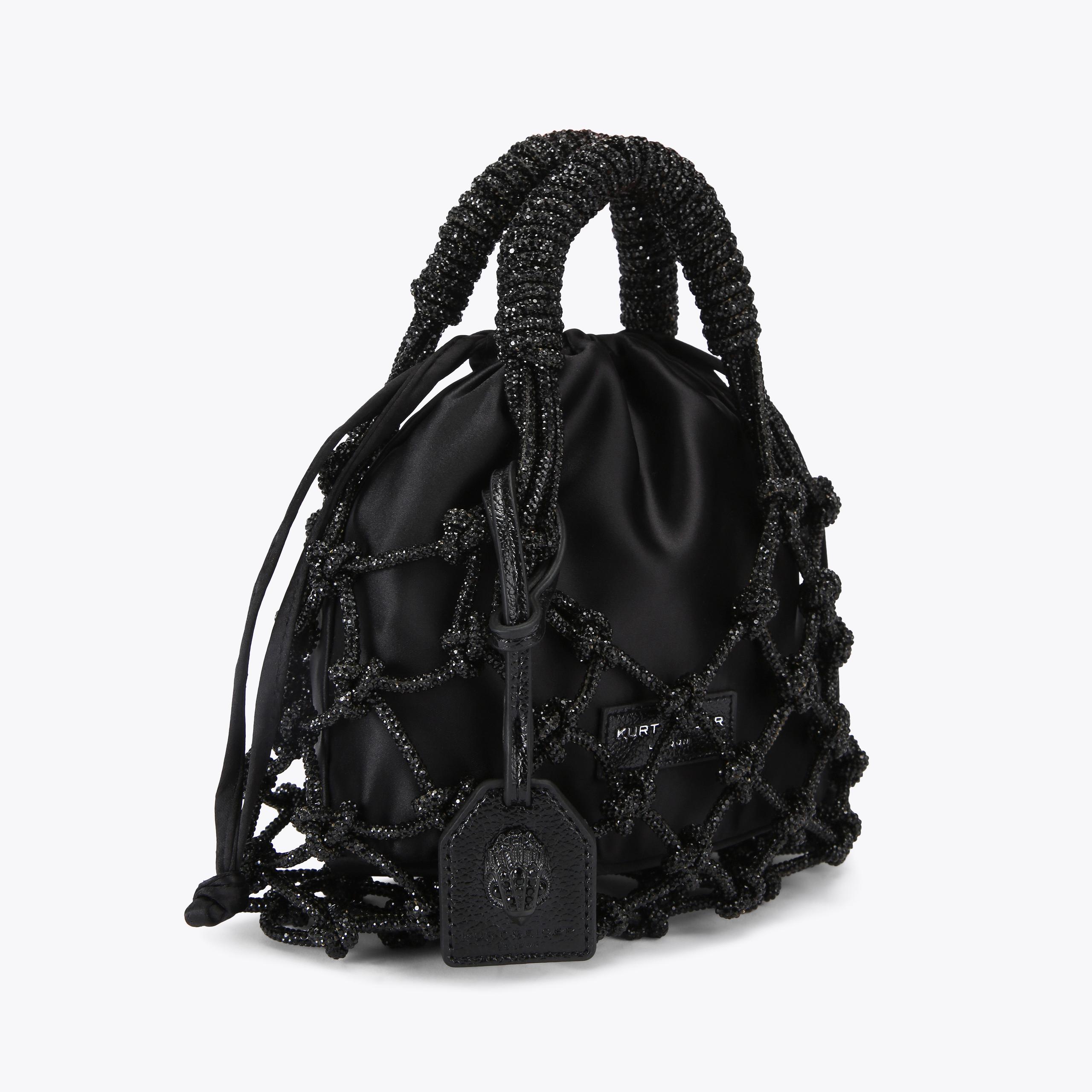 Macrame Crystal Micro Bag Black | Kurt Geiger