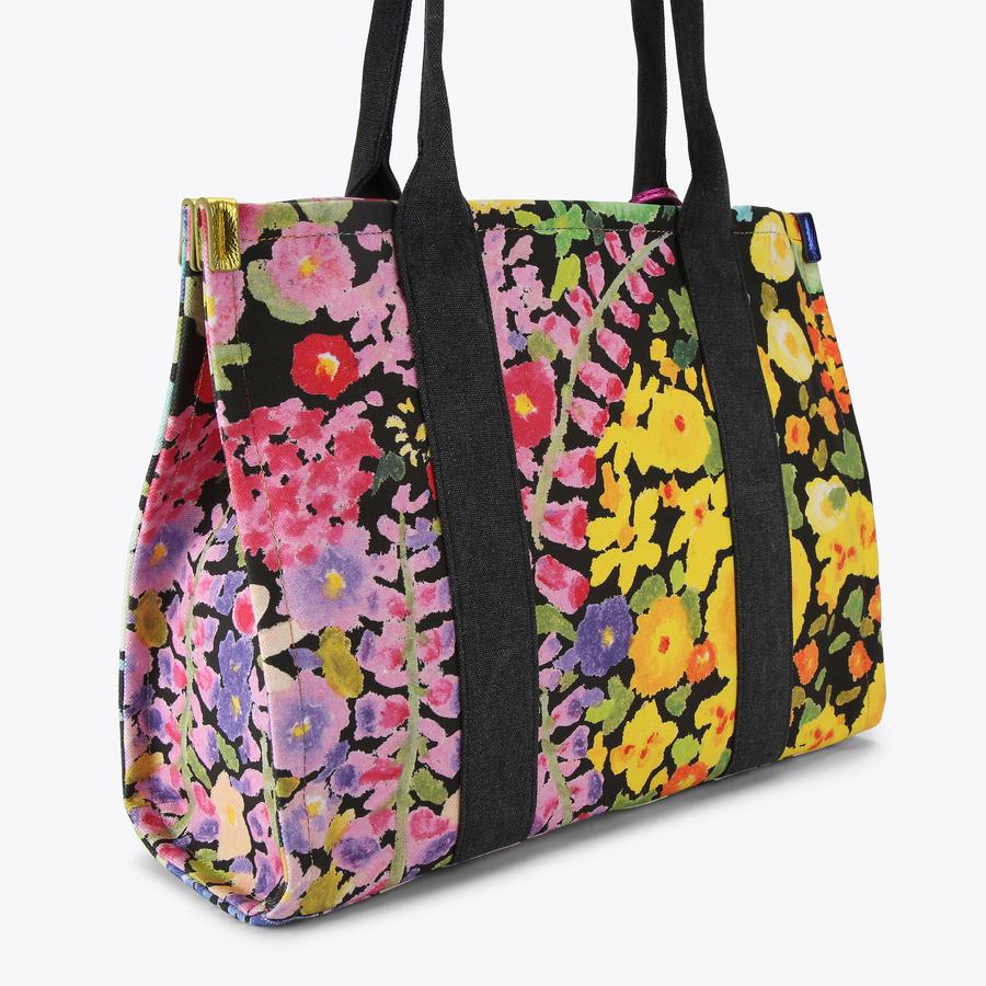 LG SOUTHBANK TOTE Black Floral Tote Bag by KURT GEIGER LONDON