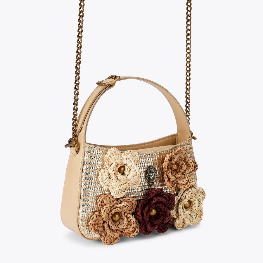 MINI BOND SHOULDER FLOWER Raffia Floral Shoulder Purse by