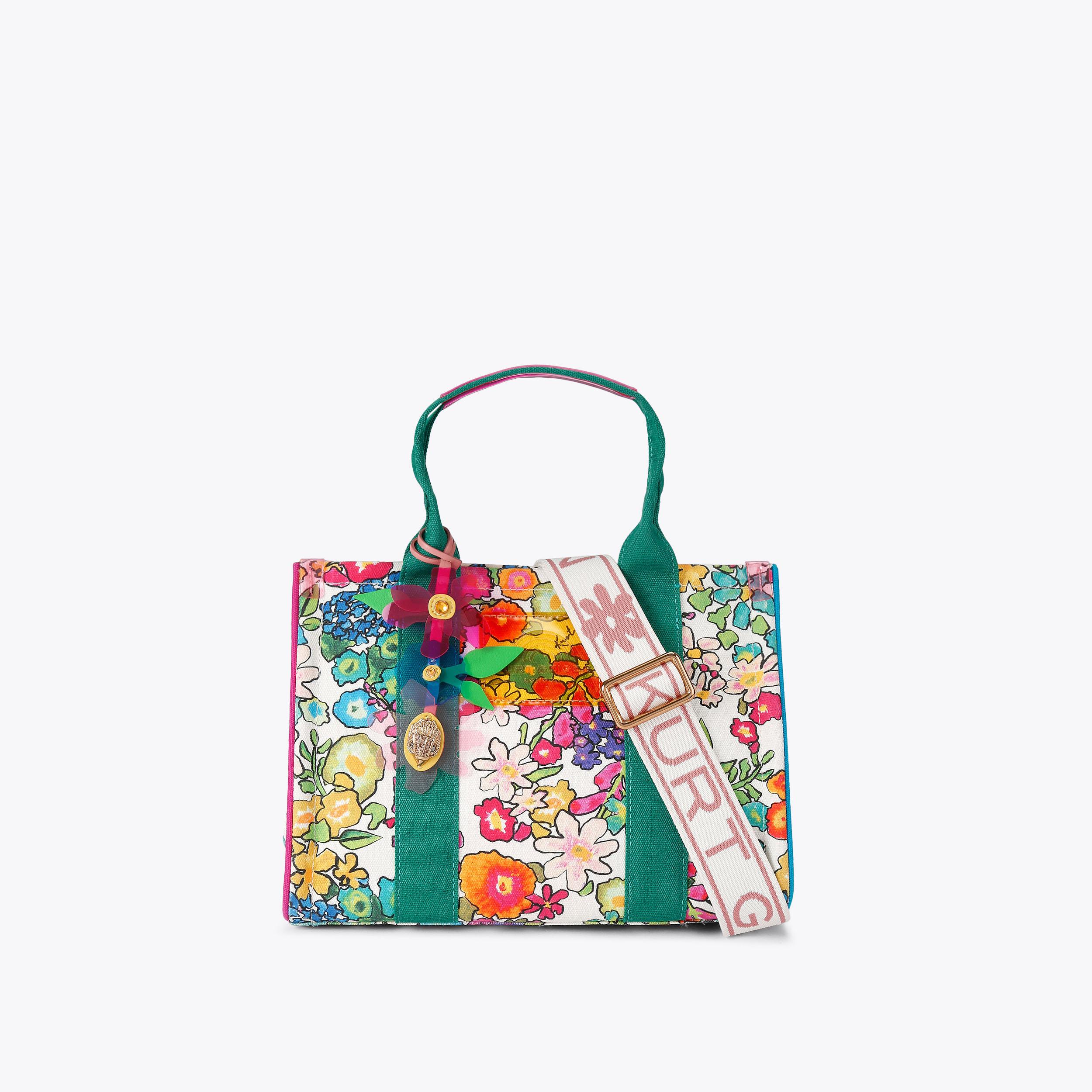 SMALL SOUTHBANK TOTE Green Floral Top Handle Tote Bag by Kurt