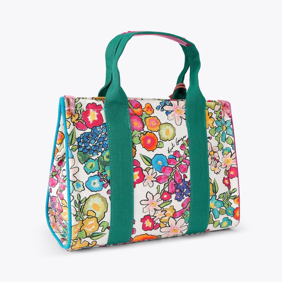 Curensology 2025SS バックシャーリングT ボートネック 美品 SMALL SOUTHBANK TOTE Green Floral Top Handle Tote Bag by Kurt