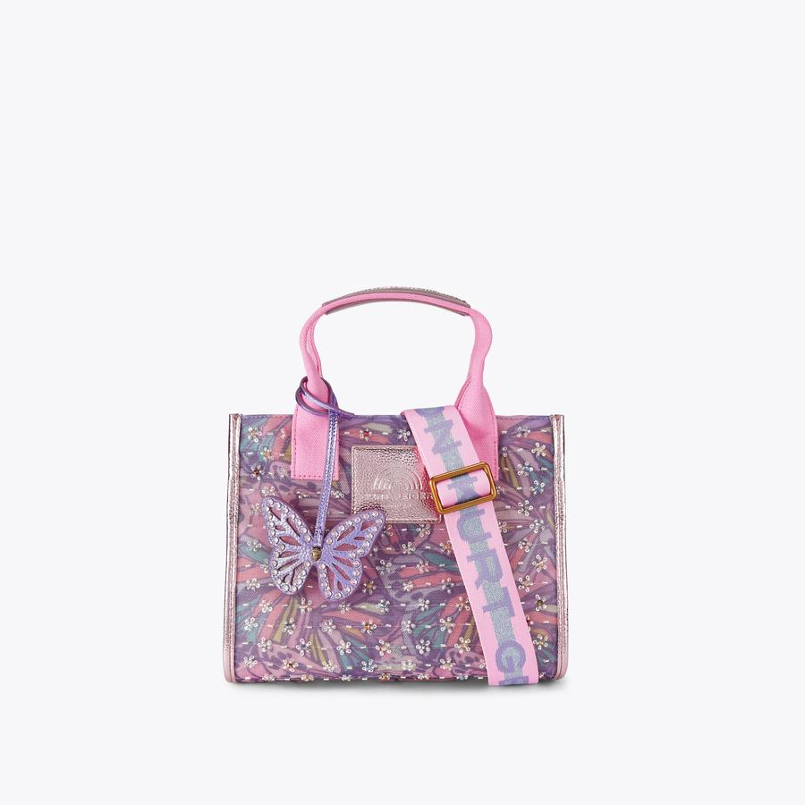SMALL SOUTHBANK TOTE Lilac Butterfly Tote Bag by Kurt Geiger London