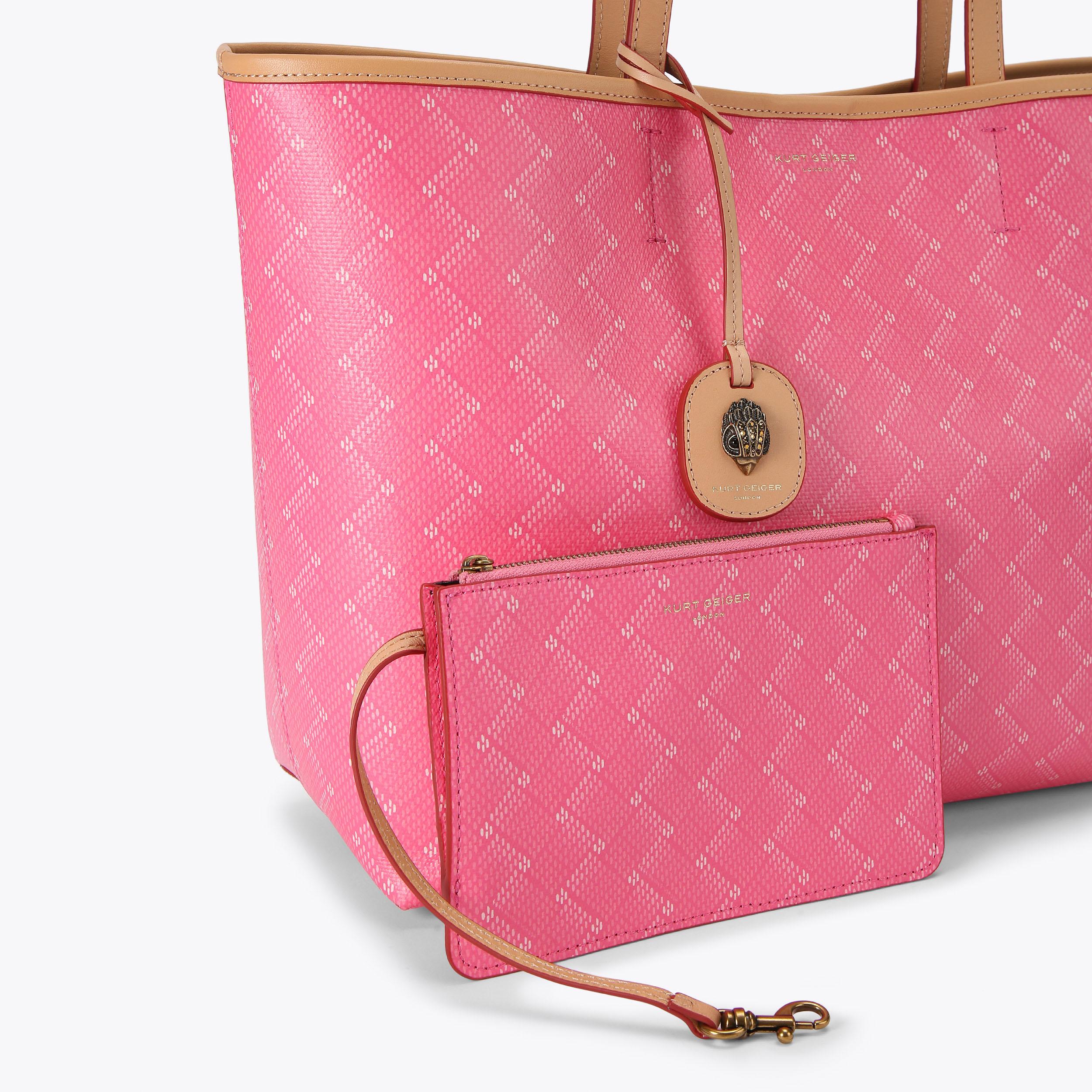 CAMDEN SHOPPER BAG Pink Monogram Shopper Bag by KURT GEIGER CAMDEN SHOPPER BAG Pink Monogram Shopper Bag by KURT GEIGER