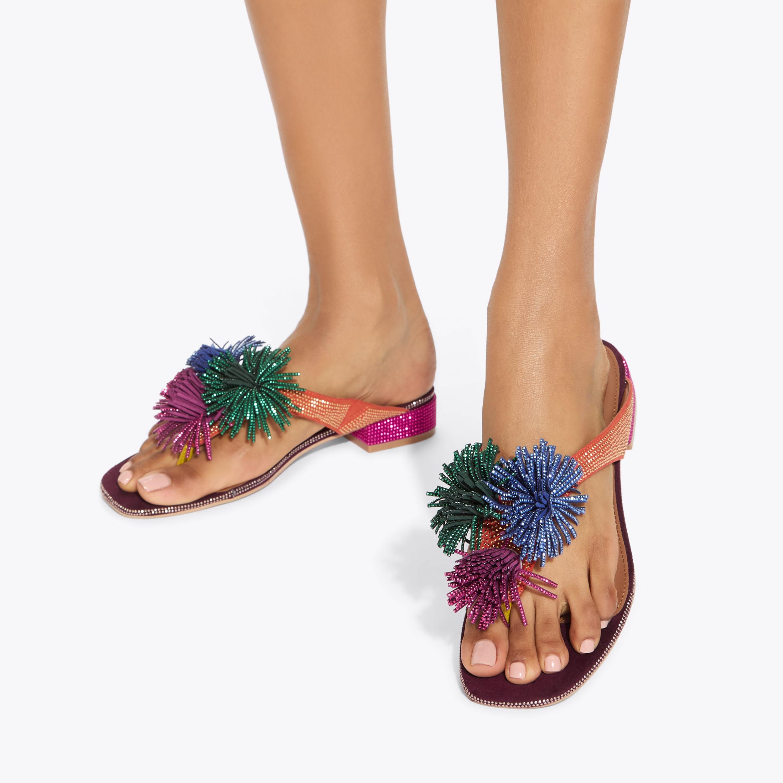 Pompom さん POM POM T-BAR FLAT SDL POM POM T-BAR FLAT SDL by KURT GEIGER