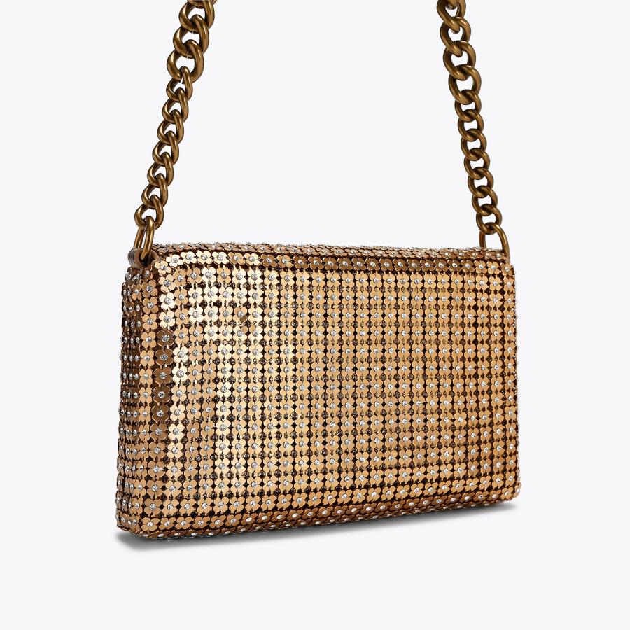 Chainmail Rose Gold Shoulder Purse | Kurt Geiger