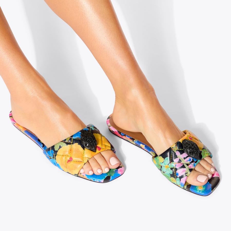 サンダル・ミュール KENSINGTON FLAT SANDALS KENSINGTON FLAT SANDAL Floral Print Slip On Sandal by KURT