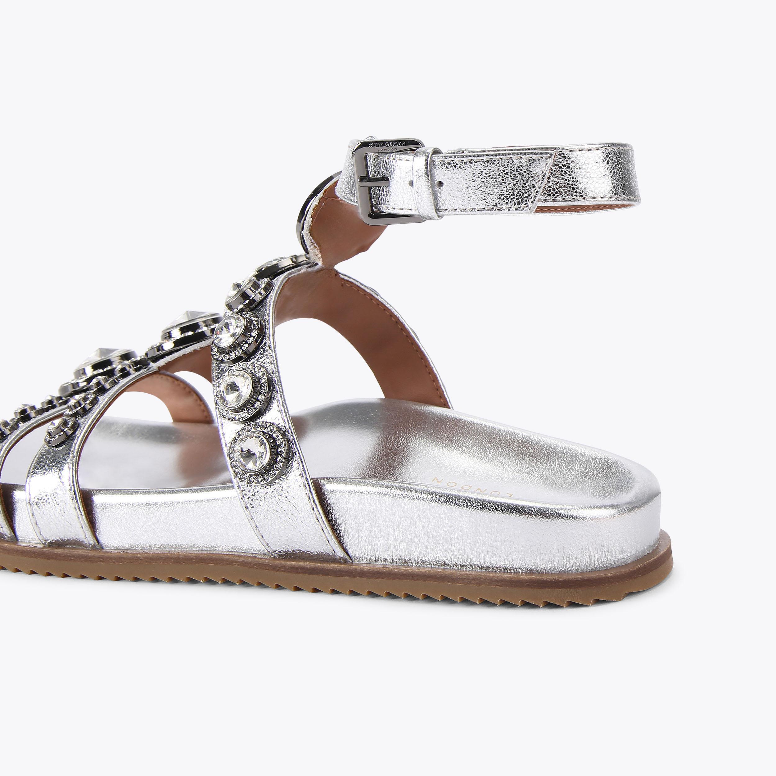 OCTAVIA FLEXI GLADIATOR Silver Gladiator Sandal by KURT
