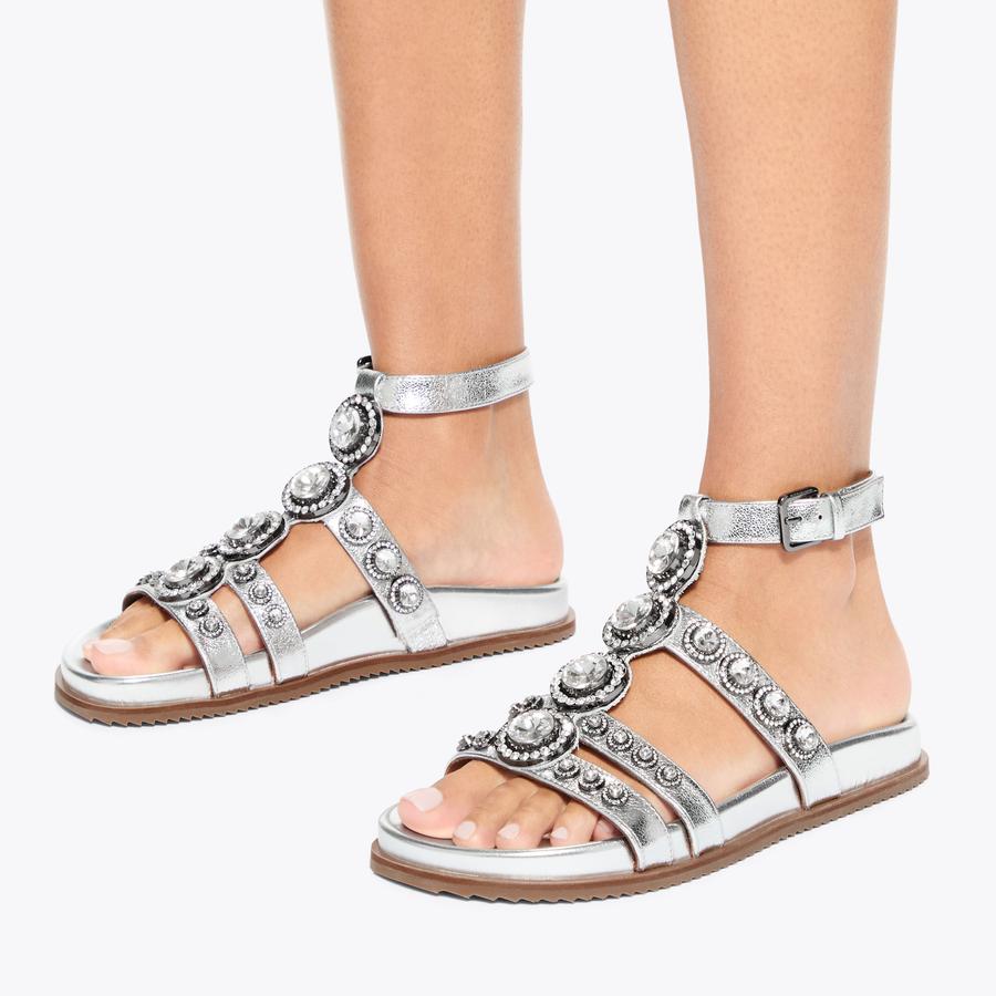 Octavia Flexi Gladiator Sandals | Silver Sandals | Kurt Geiger