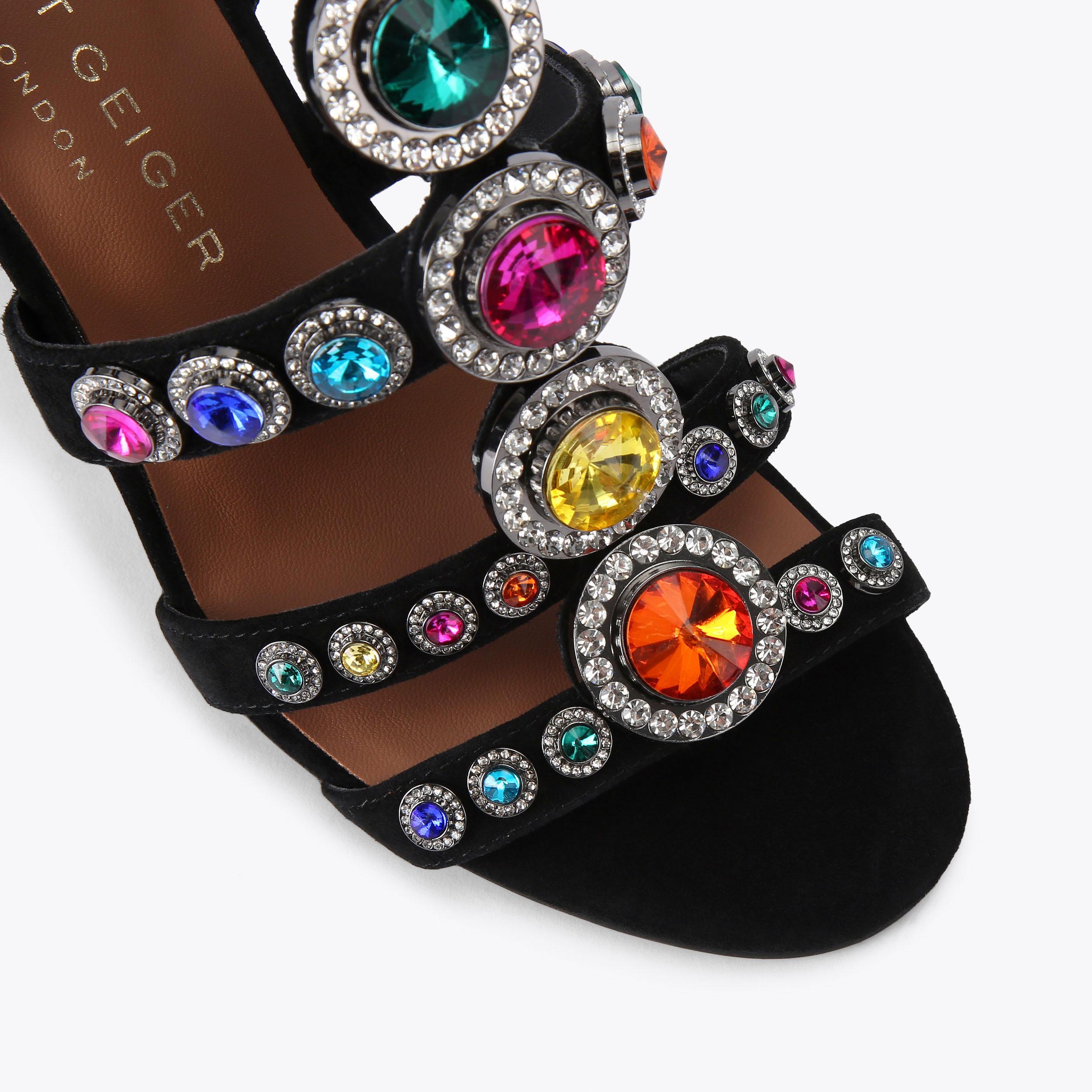 Escarpins Talons En Daim Noir Raphael Young - Taille US 8 - Fabriqués En Italie - Occasion