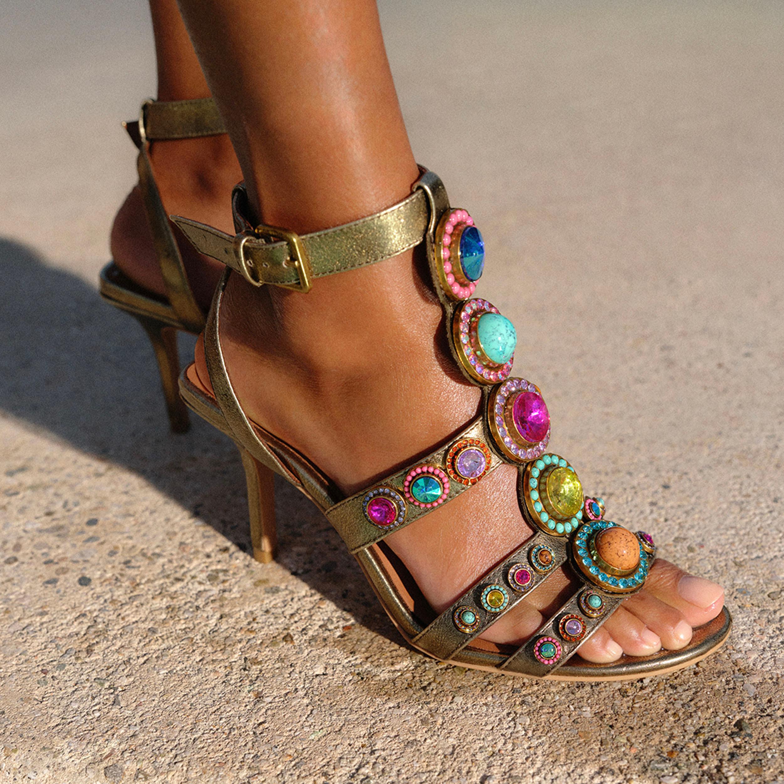 OCTAVIA HIGH GLADIATOR Bronze Heeled Sandal by KURT GEIGER