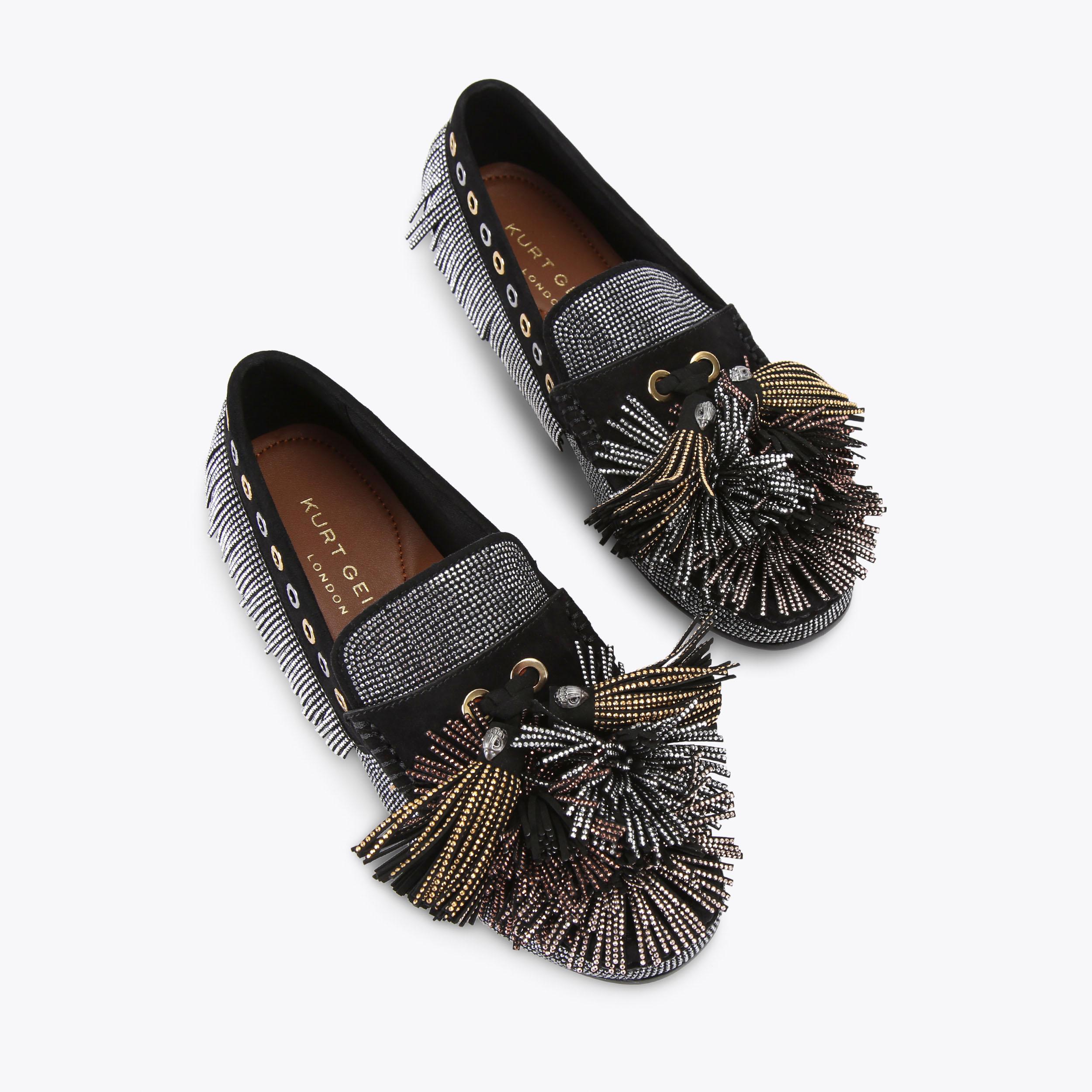 【PORTERNA】Day Pompom Loafers Kurt Geiger London Pom Pom Embellished Fringe Moccasins