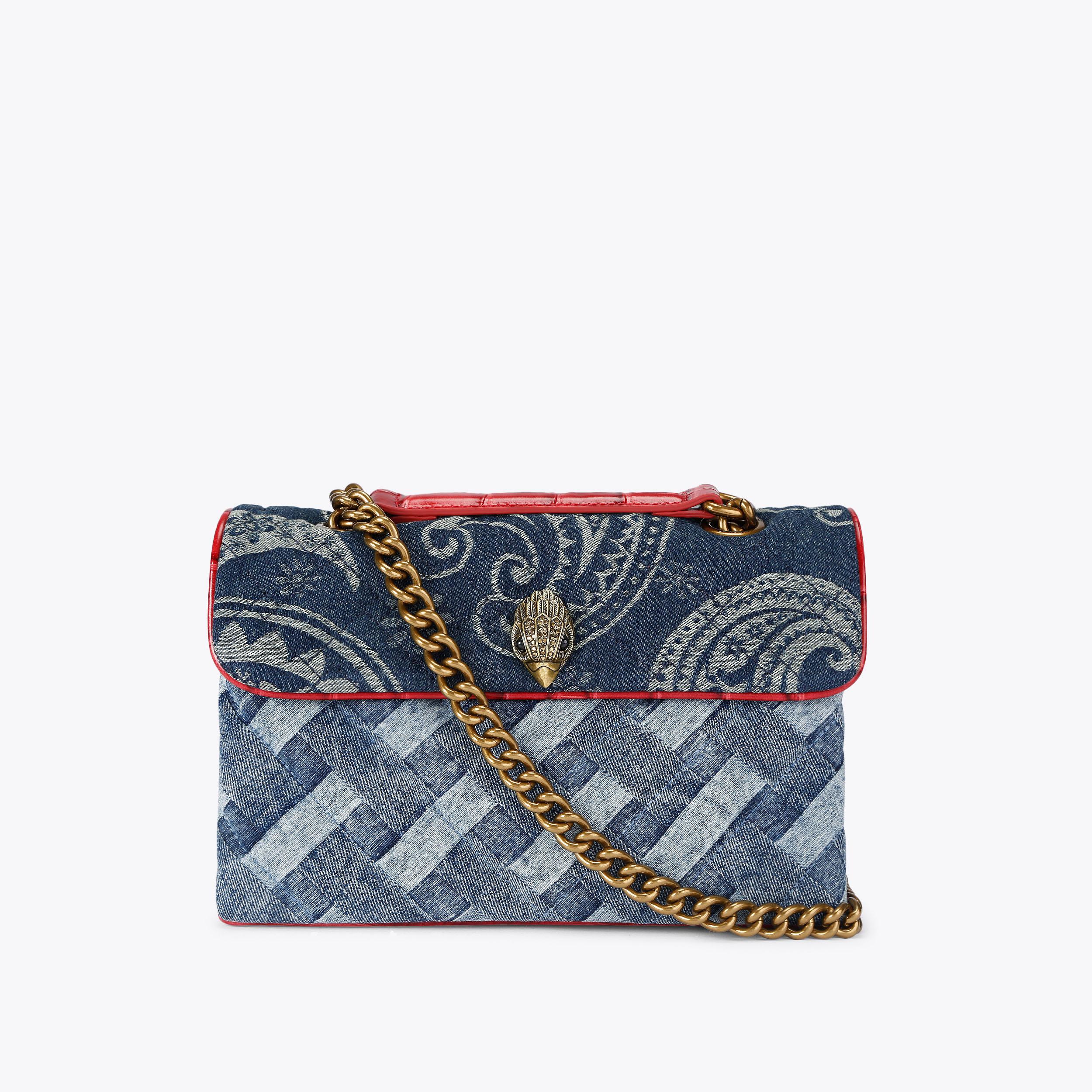 KENSINGTON BAG Blue Denim Bleached Shoulder Purse by KURT