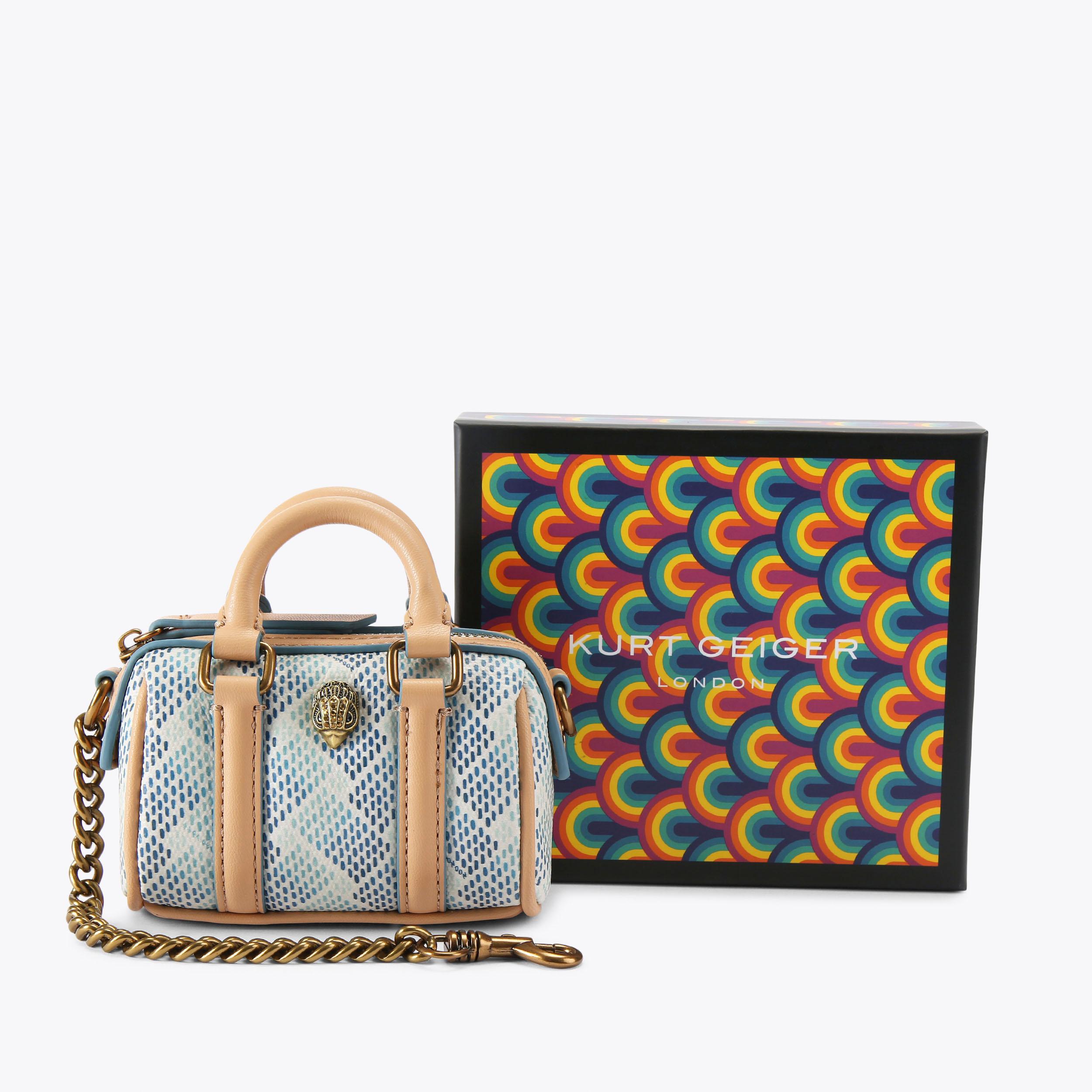   カムデン ボストン チャーム CAMDEN BOSTON CHARM Blue Monogram Bag Charm by KURT GEIGER