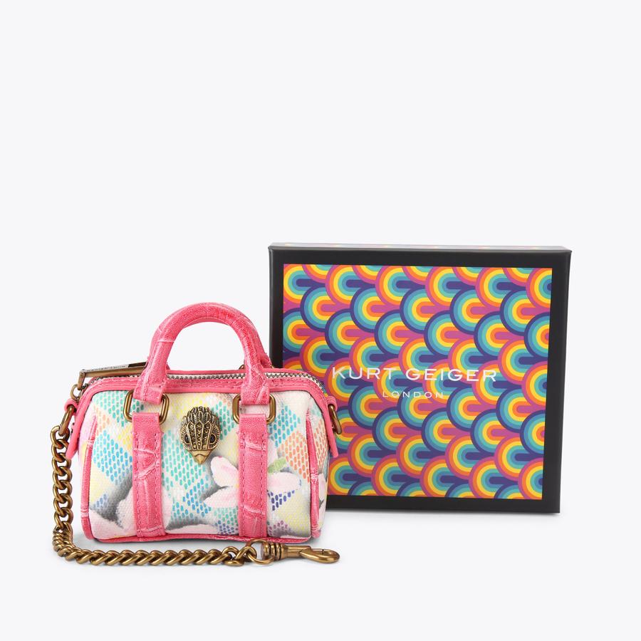 Golden Bear● Canvas Logo Printed Boston Bag Pink 148-