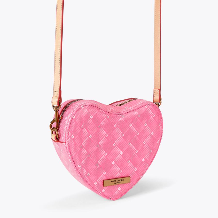 CAMDEN HEART XBODY Pink Monogram Heart Purse by KURT GEIGER