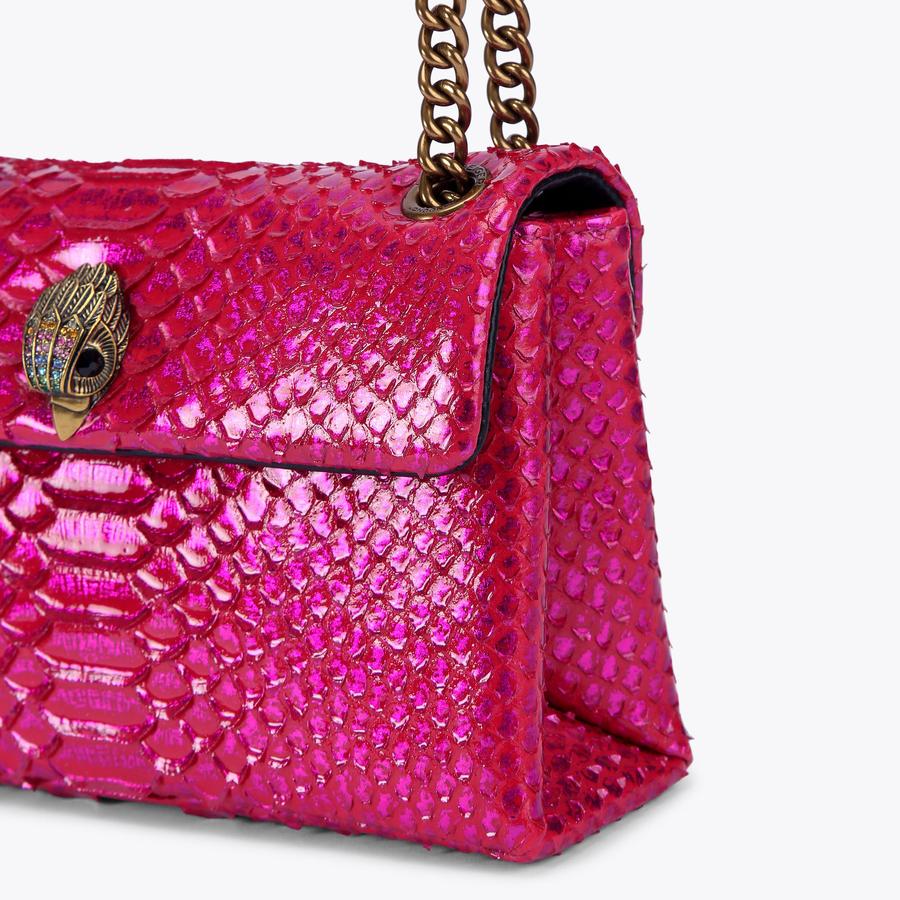 LEATHER MD KENSINGTON Fuchsia Metallic Cross Body Bag by KURT