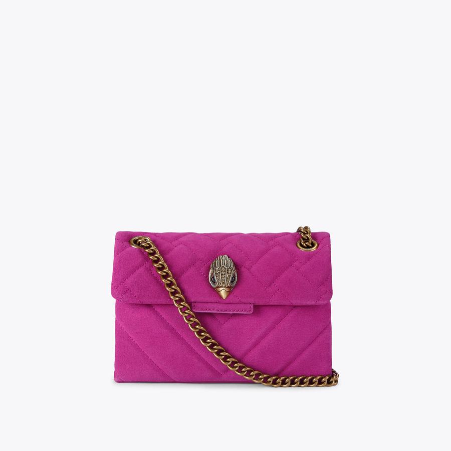 LEATHER MINI KENSINGTON Purple Suede Cross Body Bag by KURT GEIGER