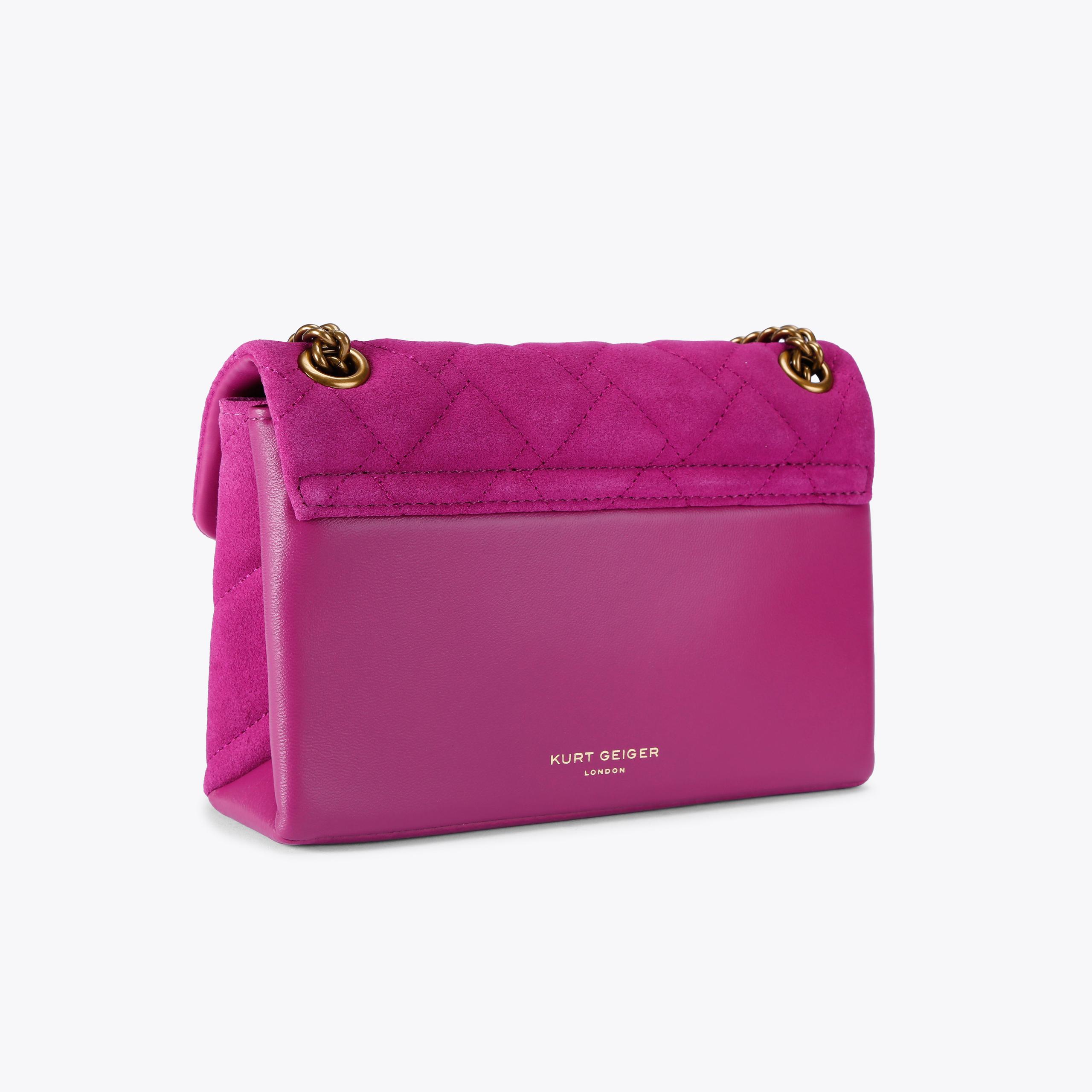 LEATHER MINI KENSINGTON Purple Suede Cross Body Bag by KURT GEIGER