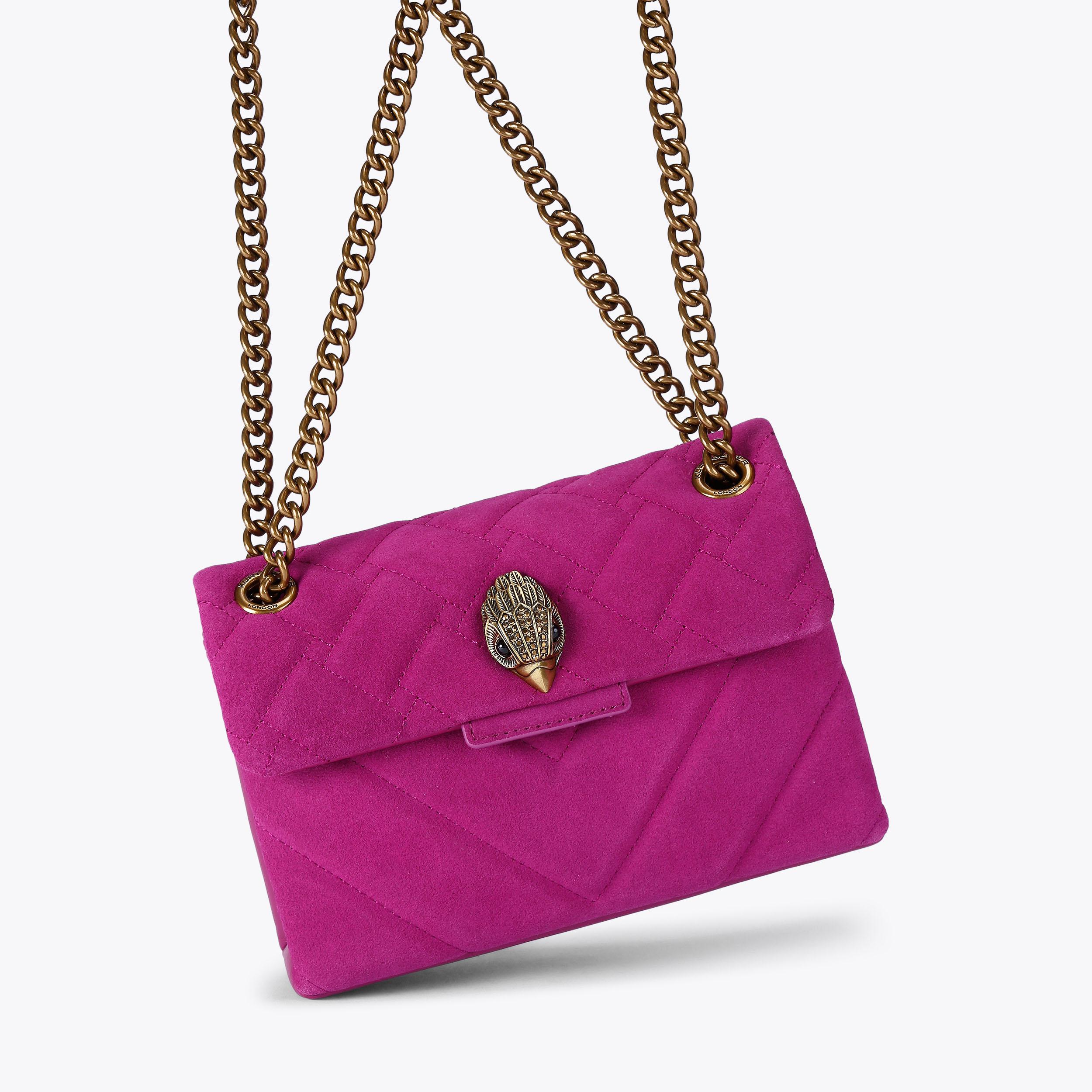 LEATHER MINI KENSINGTON Purple Suede Cross Body Bag by KURT GEIGER