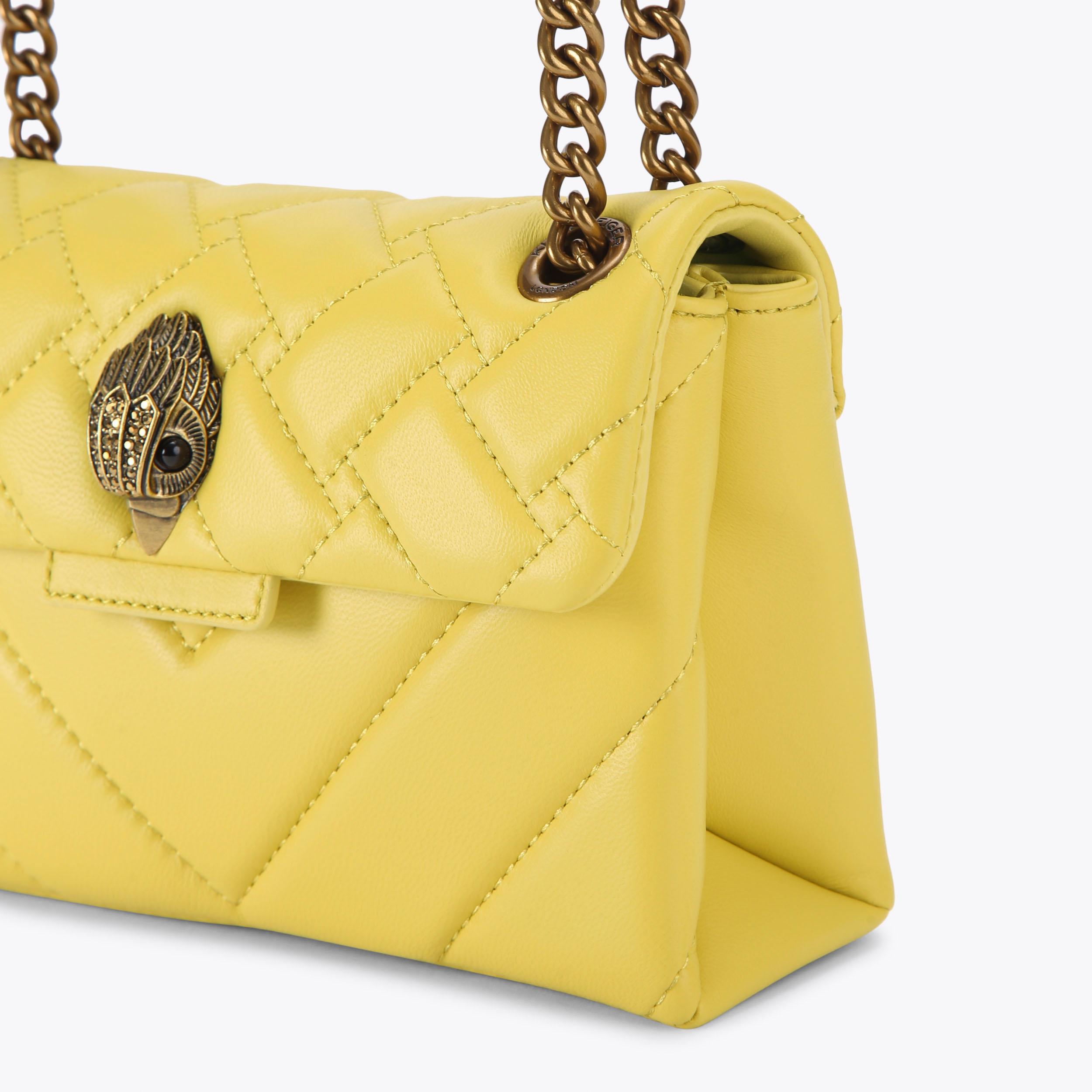 【NEW限定品】 LEATHER MINI KURT by Purse Mini Leather Yellow KENSINGTON バッグ