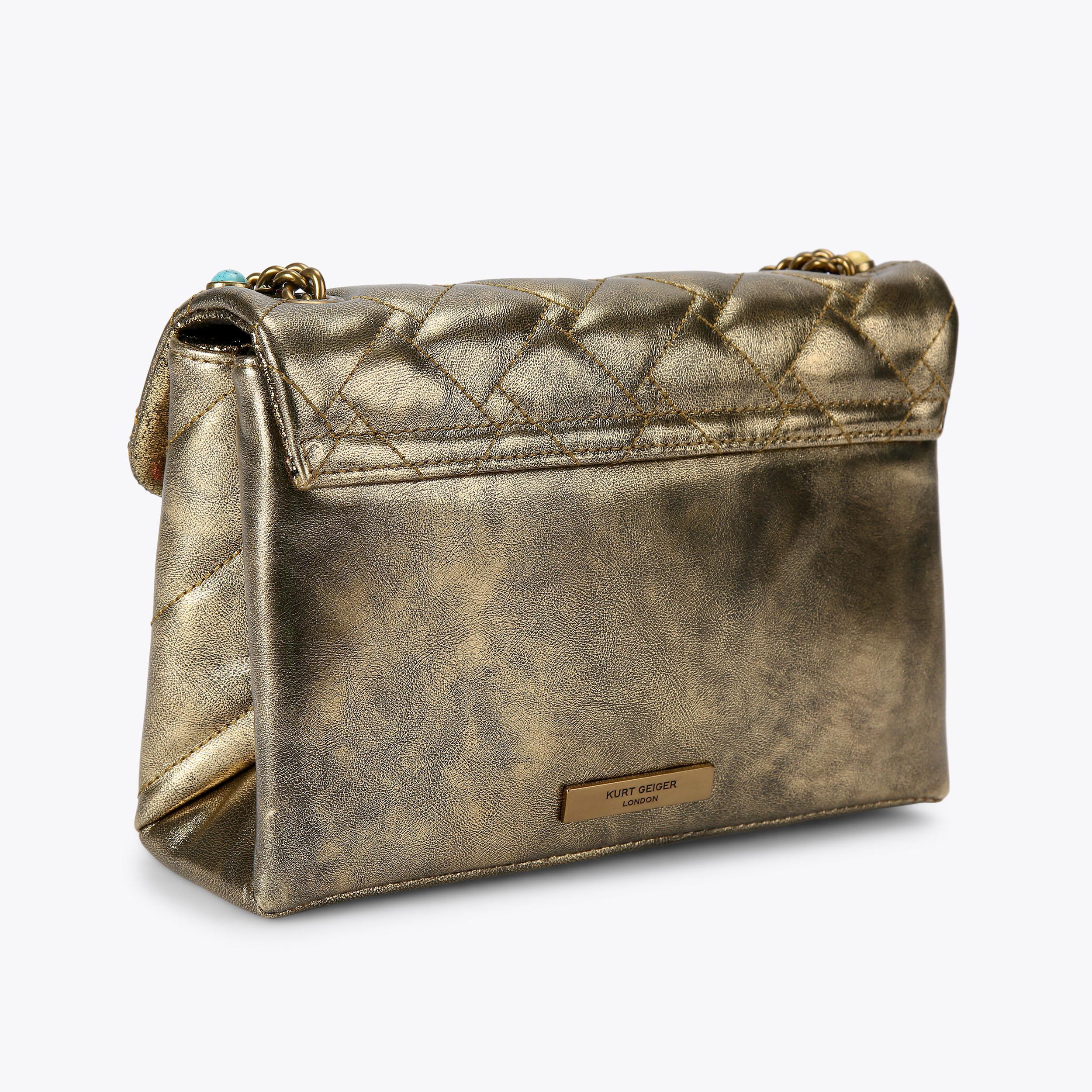 MD KENSINGTON JEWEL Bronze Gold Stones Shoulder Bag by KURT GEIGER