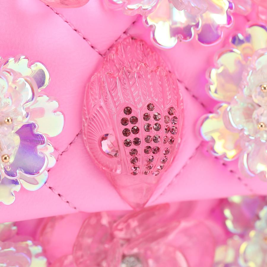 キングドームフラワーピンク MD KENSINGTON FLOWER Pink Leather Shoulder Bag by Kurt Geiger London