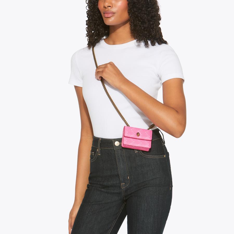MICRO CAMDEN Pink Monogram Micro Bag by KURT GEIGER LONDON