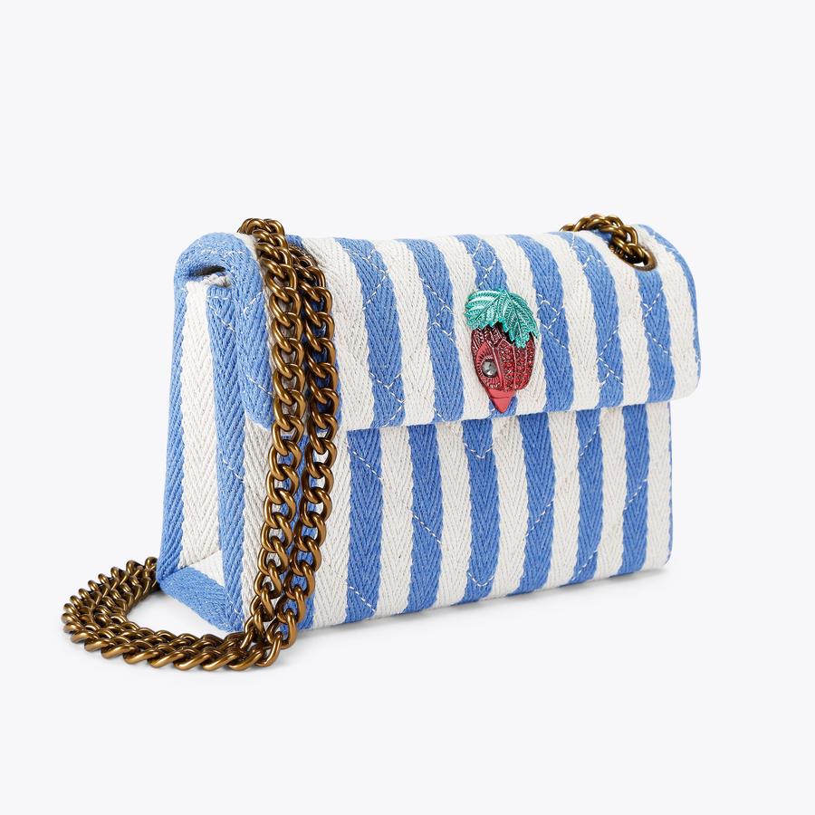 MINI KENSINGTON BAG Blue Stripe Strawberry Mini Purse by