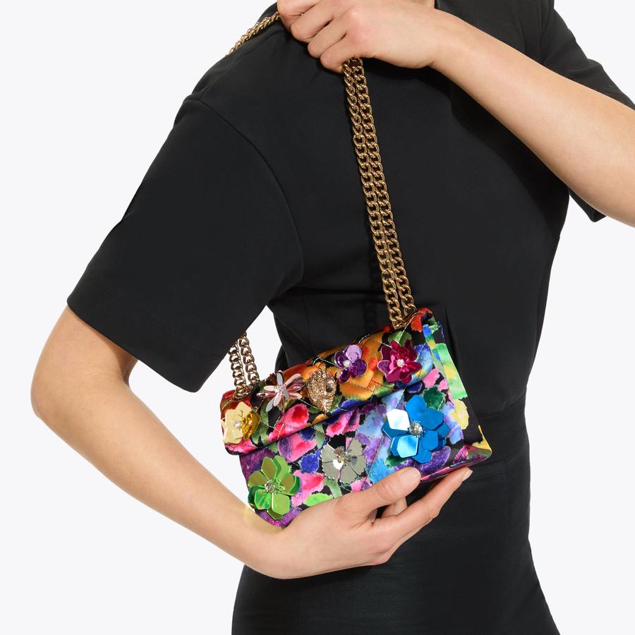 【S】louren flower jacquard pencil MINI BOND SHOULDER FLOWER Raffia Floral Shoulder Purse by