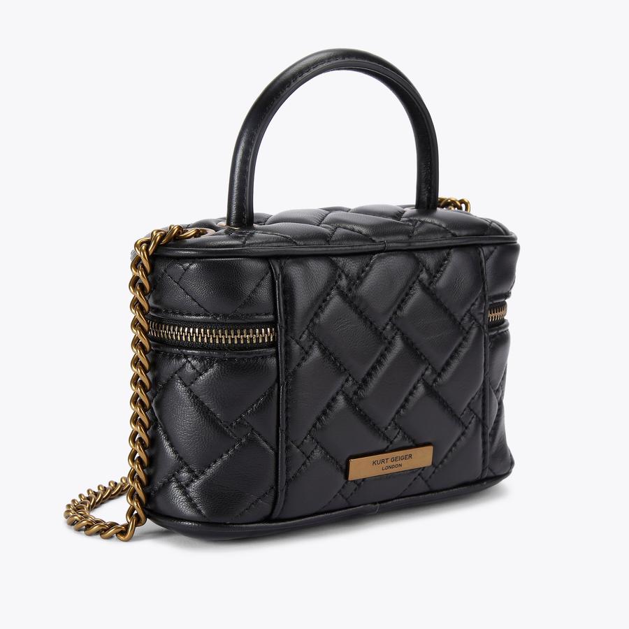 MINI KENSINGTON VANITY XB Black Quilted Cross Body Vanity Bag by