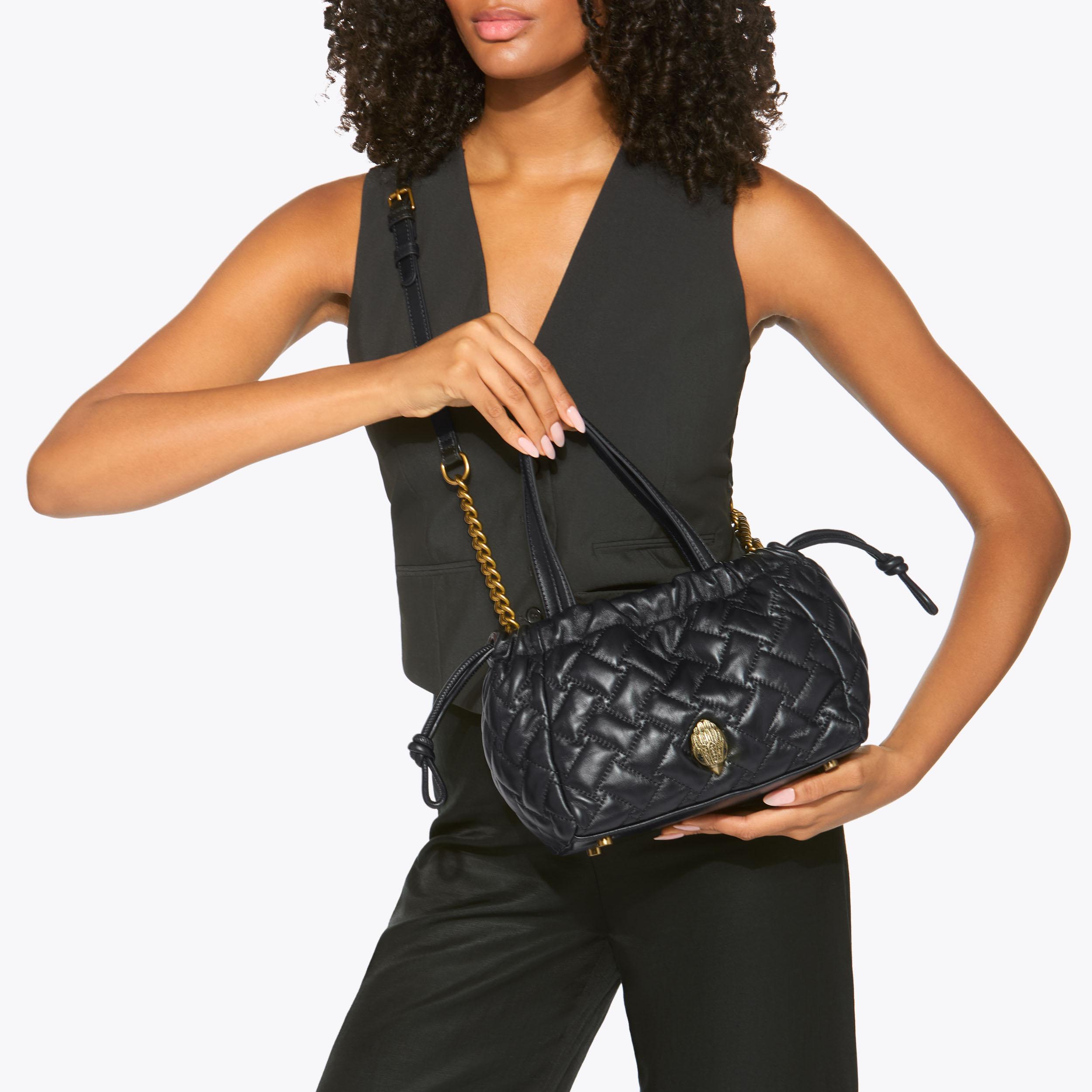 Kensington String Tote Bag Black Leather | Kurt Geiger