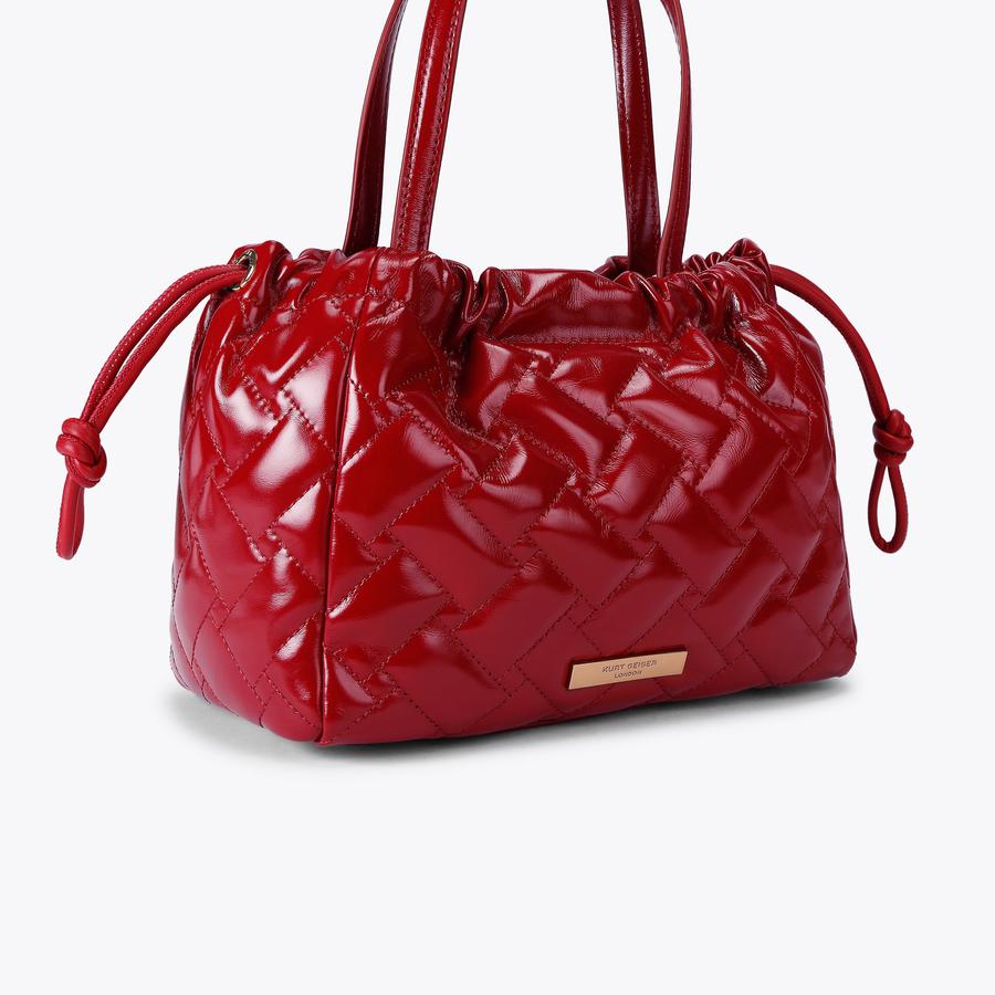 Red Leather Kensington String Tote Bag | Kurt Geiger