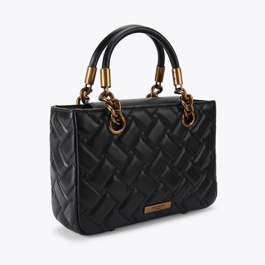 SQ KENSINGTON Black Top Handle Bag by KURT GEIGER LONDON