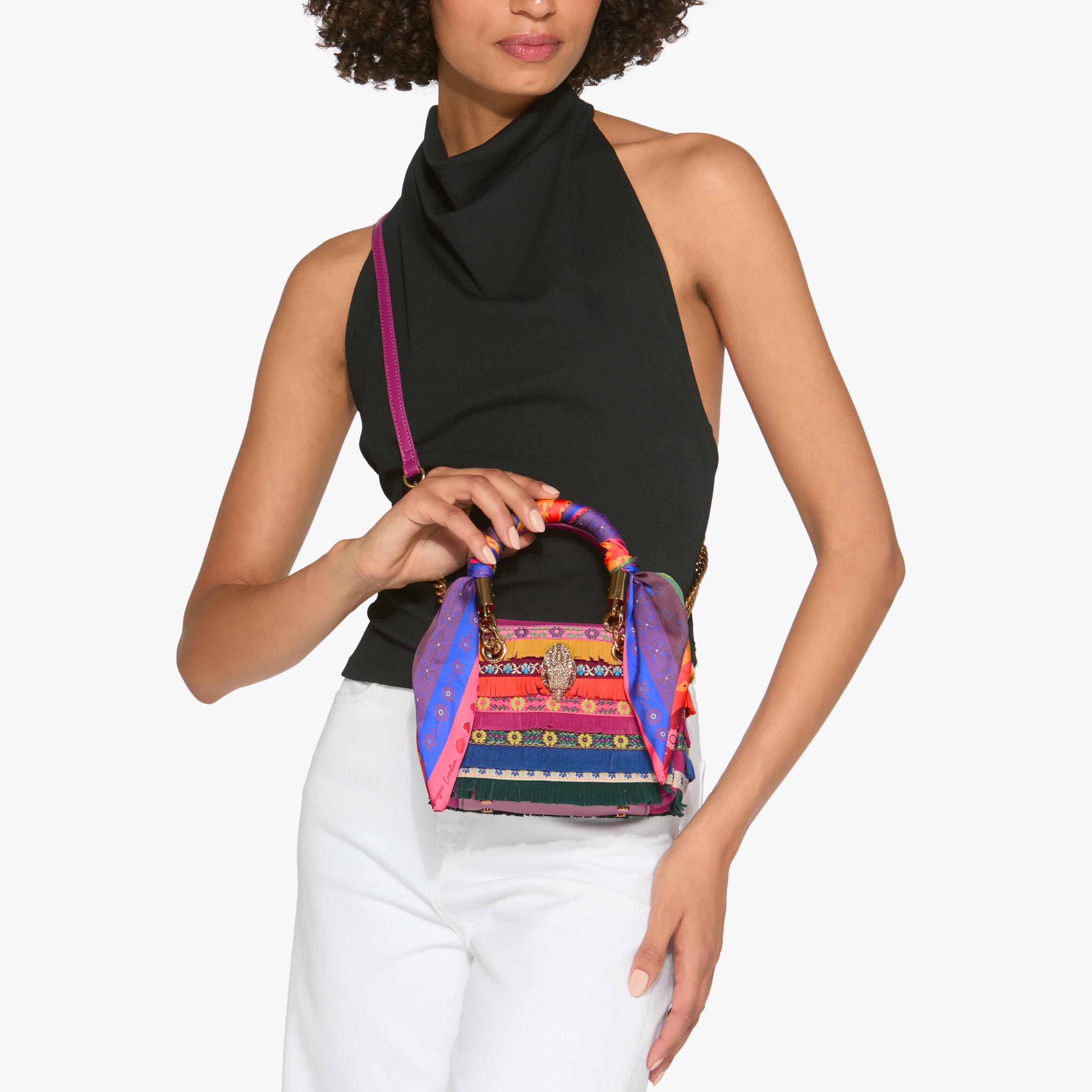 SQ MINI KENSINGTON Tassel Scarf Top Handle Bag by KURT GEIGER LONDON